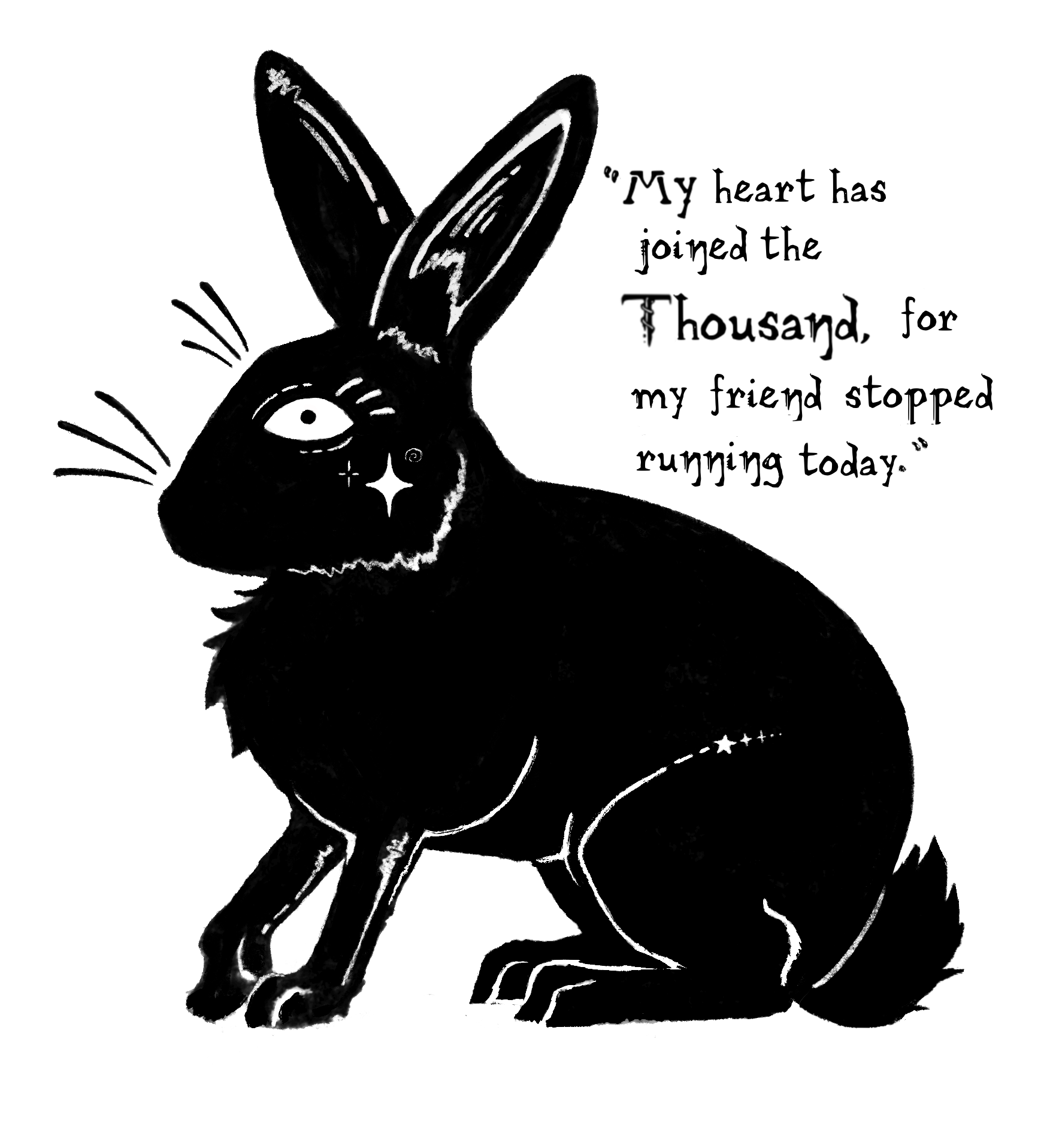 Erika Hudiono "The Black Rabbit of Inle" (2023)
Charcoal, Ink, and Digital, 8" x 12", $40