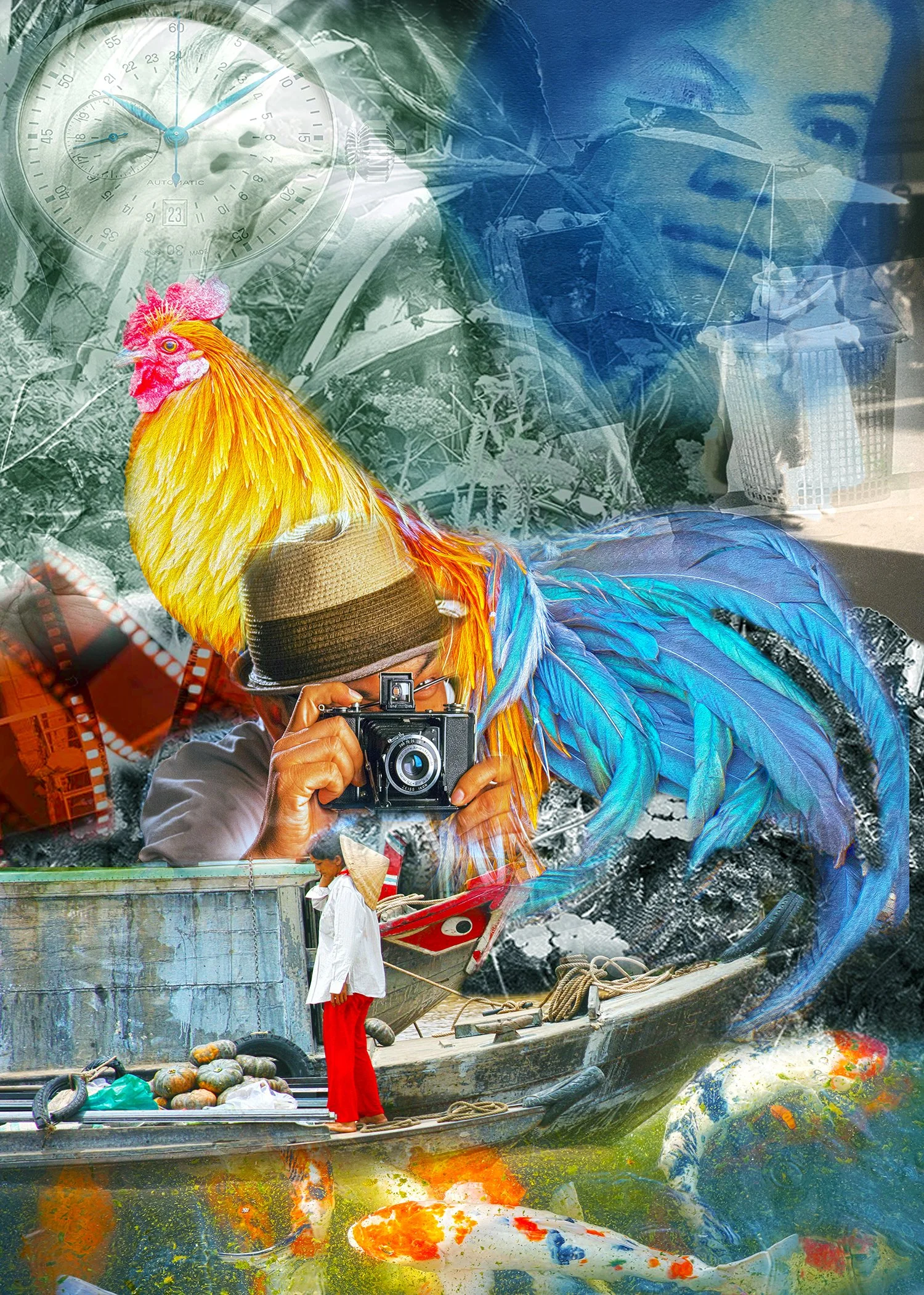 Andy Nguyen "Time to Time" (2022)
Digital Ink Print and Photoshop Collage, 12" x 18", NFS