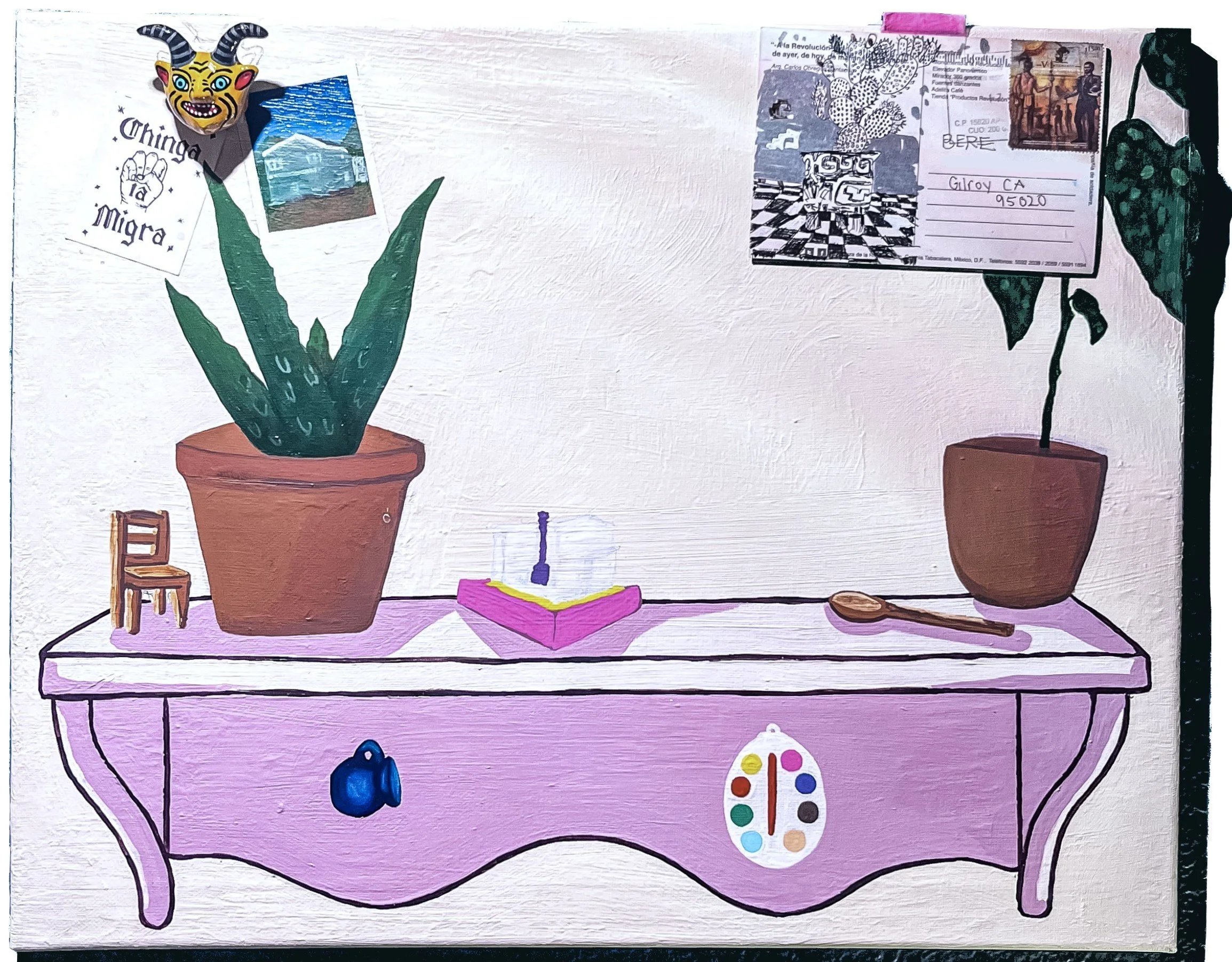 Berenice Hernandez-Baltazar "altar autorretrato" (2023)
Mixed Media on Canvas, 16" x 20", NFS