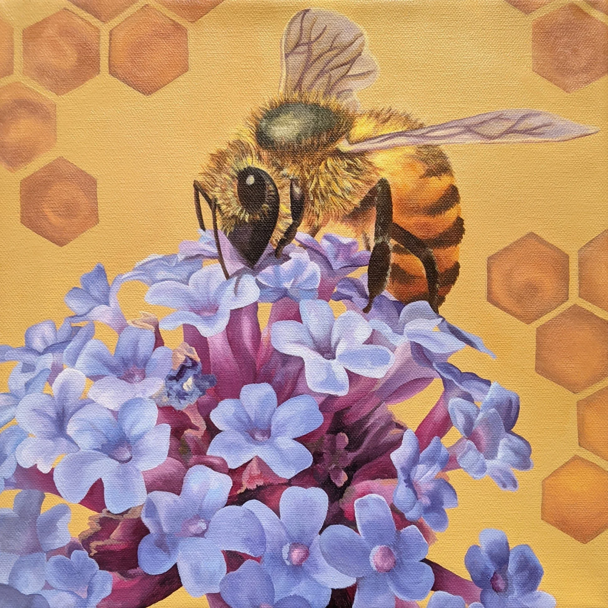 Renée Switkes "Verbena; Resilience " (2022)
Mineral pigment, china ink, mashi (japanese paper), 12" x 12", $560