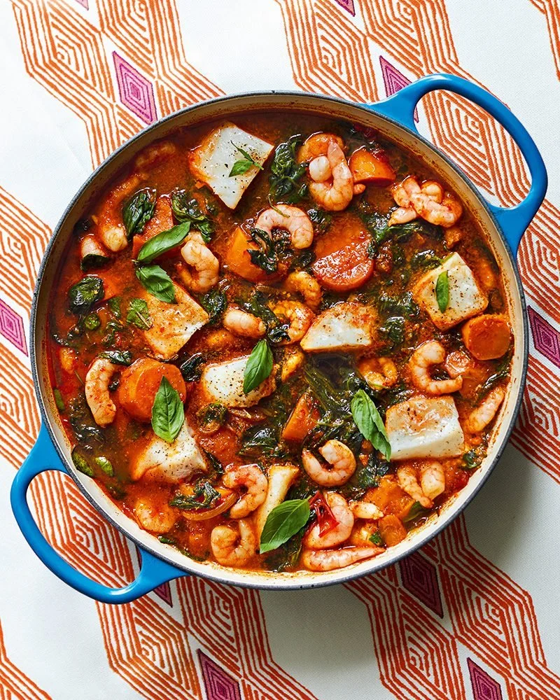 Seafood and spinach pottage with spuds
Recipe by Lerato Umah-Shaylor