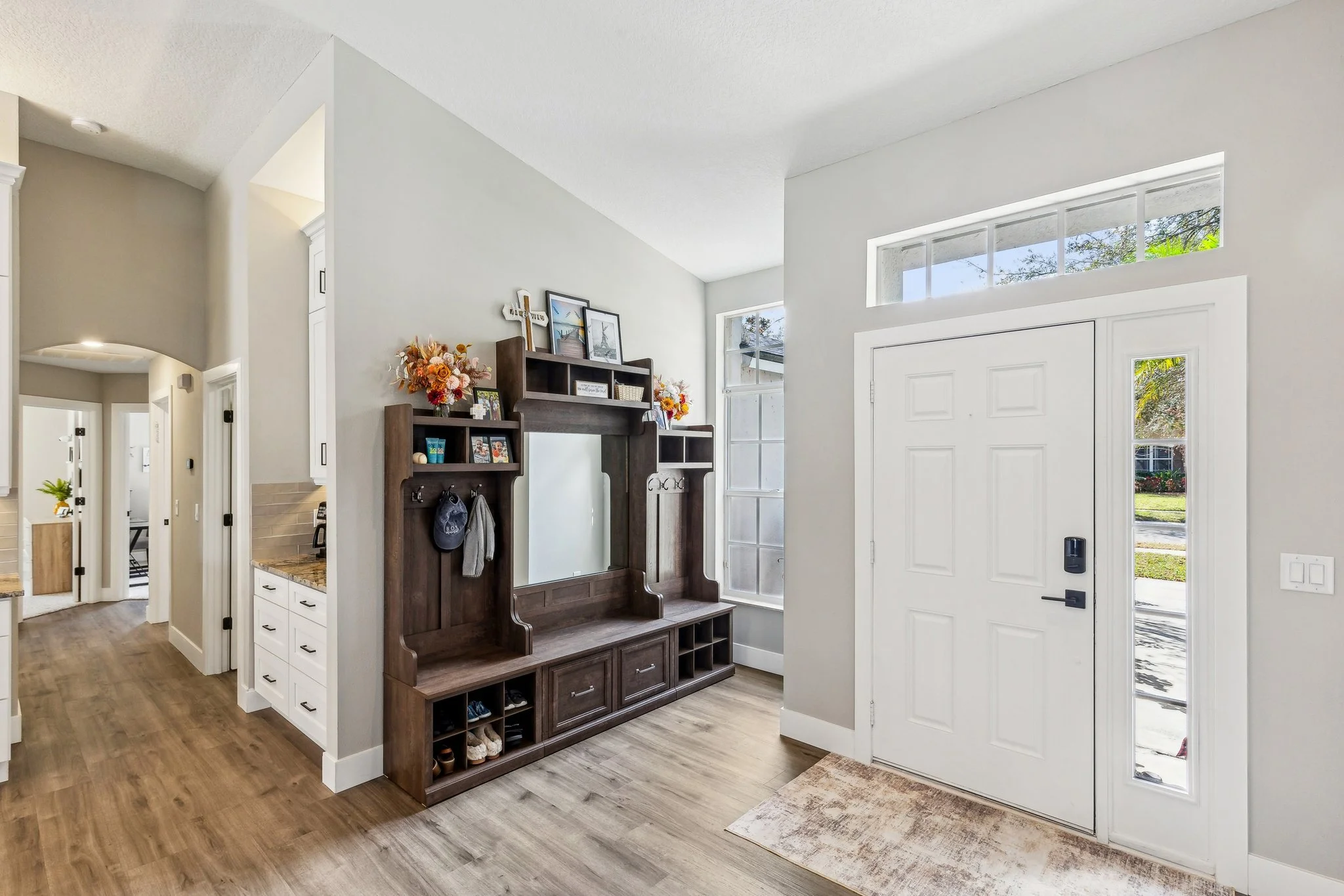 Now a Walk in Pantry, coffee bar, and boot bench