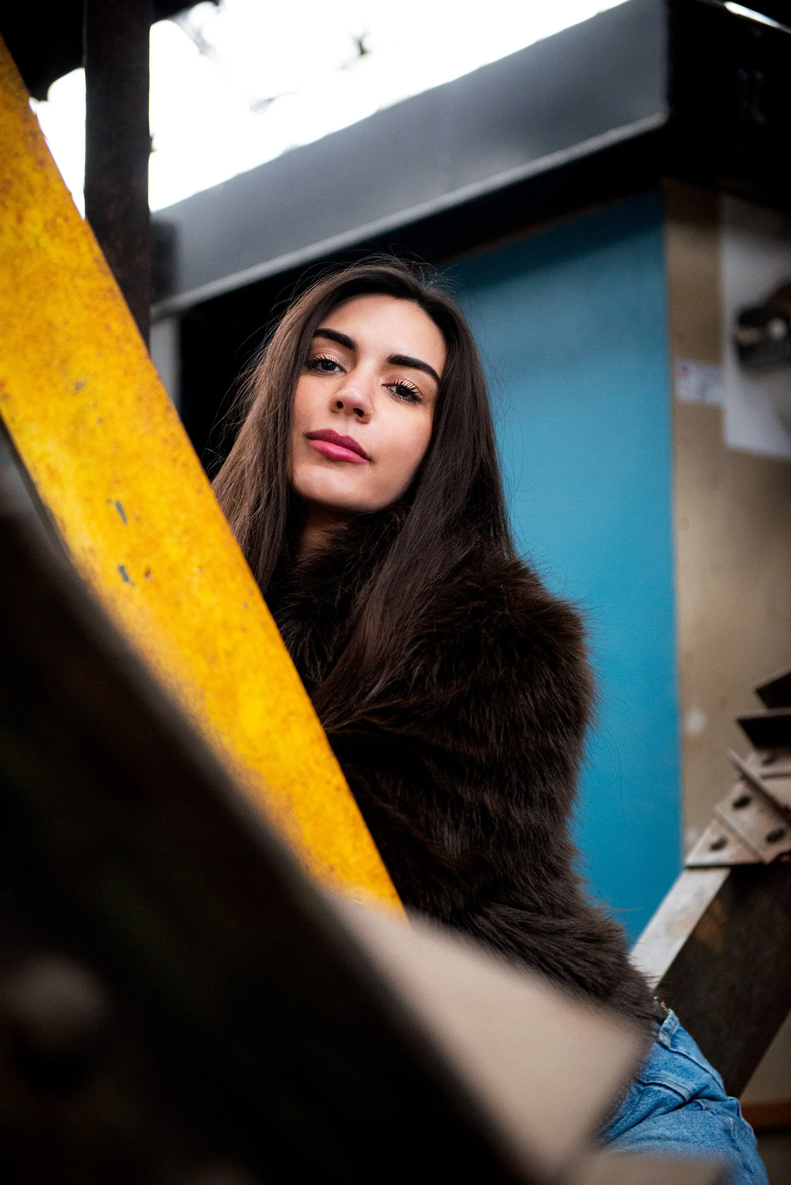Photoshoot on location, industrial vibe, beautiful model, model photoshoot, photoshoot in Amsterdam and near area, Amsterdam, Leiden, portrait photoshoot, Izabela Bartnicka Photography