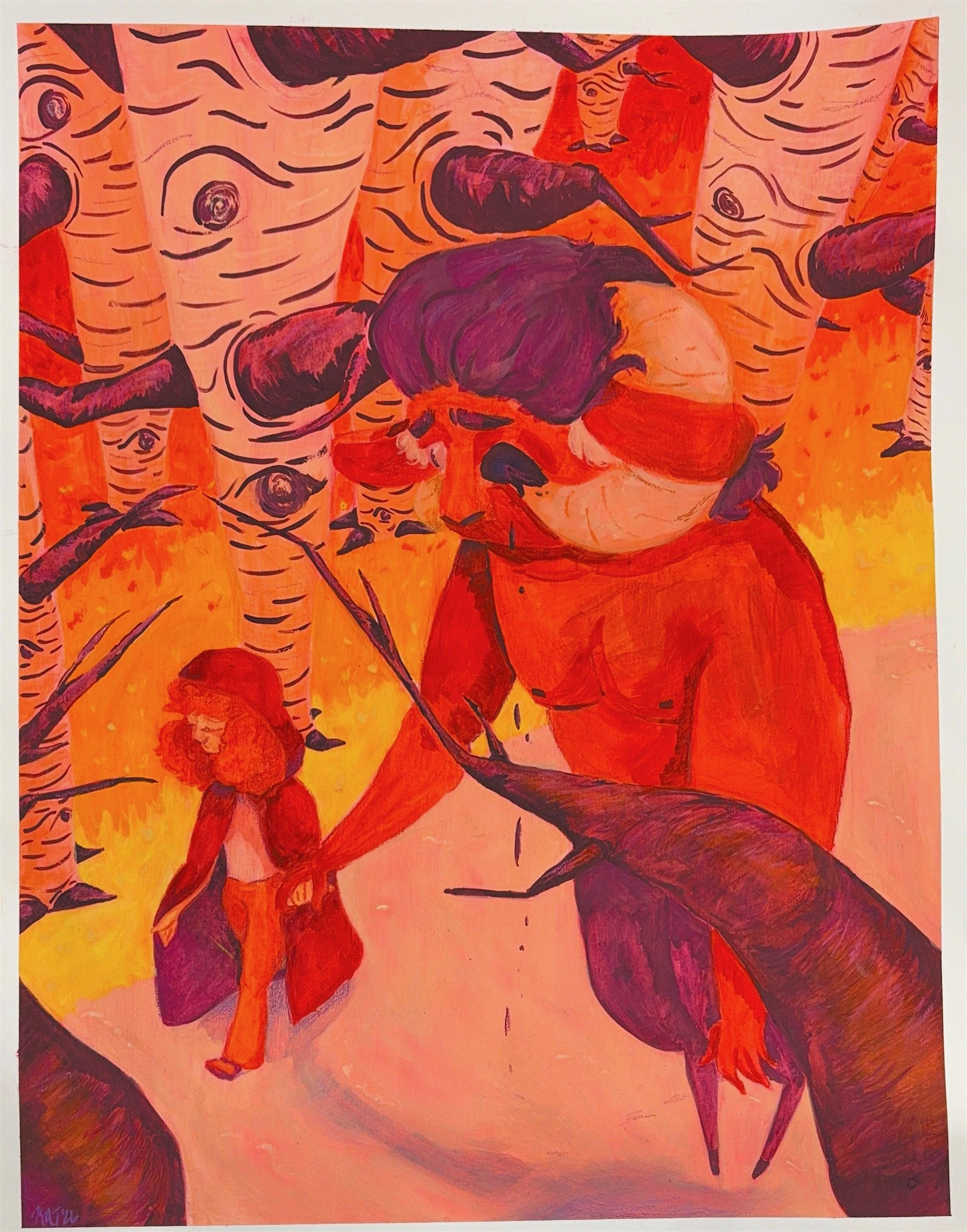 Guidance (acrylic paint, chalk pastel, and colored pencil)(2026)