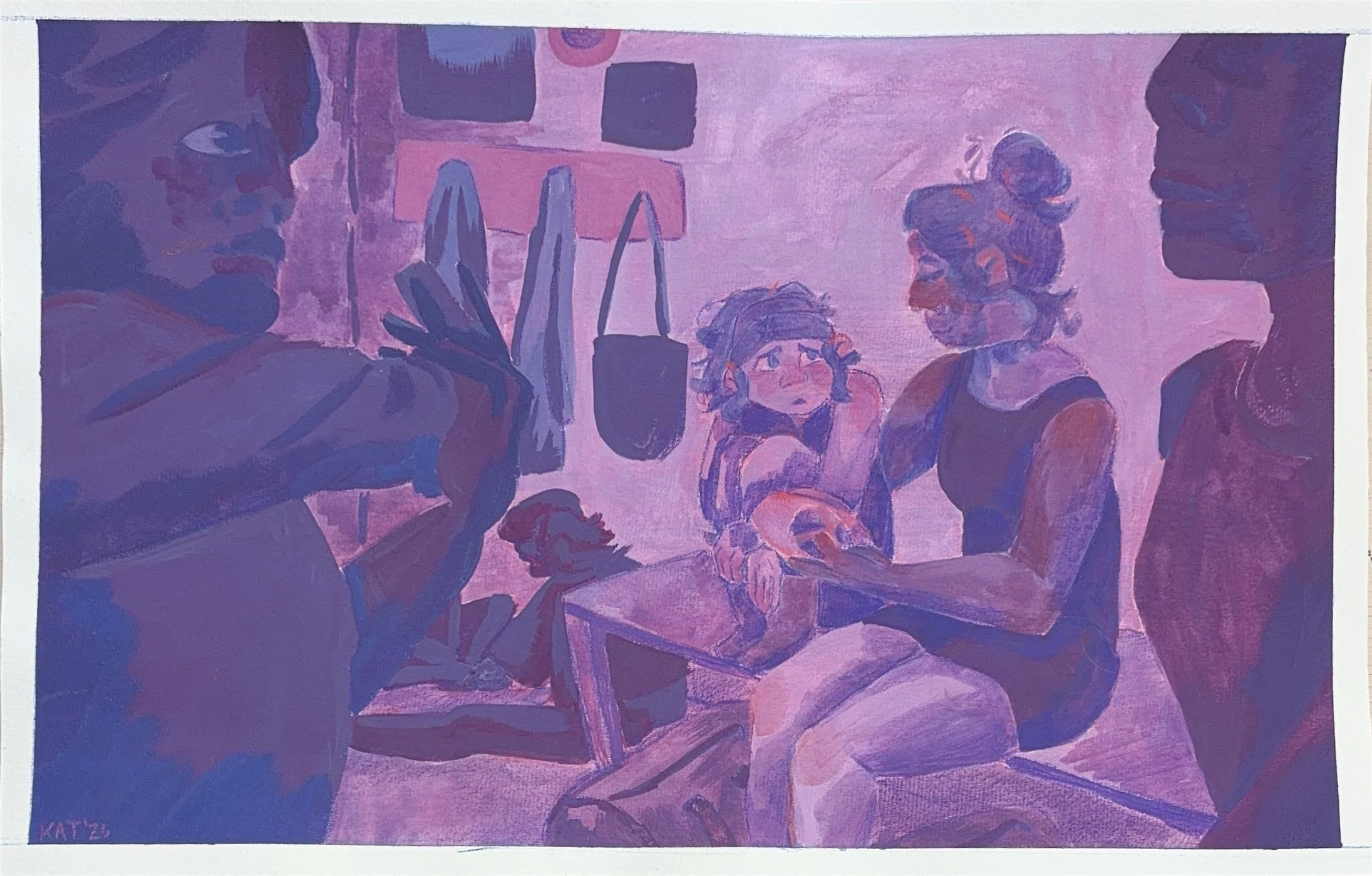Dance class (acrylic paint, chalk pastel, and color pencil)(2026)