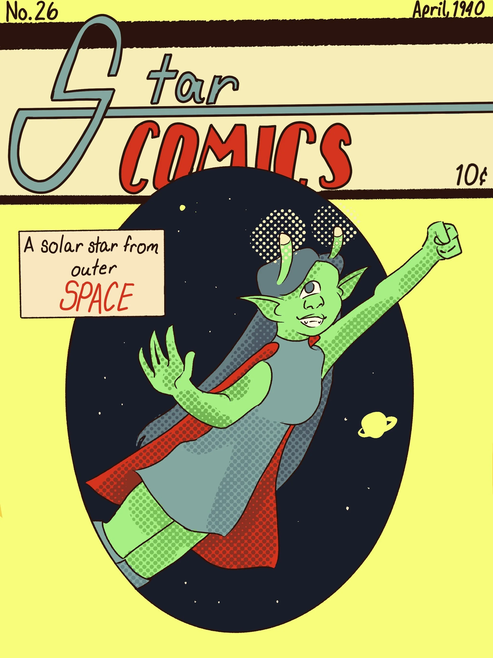 Golden Age comic cover rendition of Solargirl (digital)(2026)