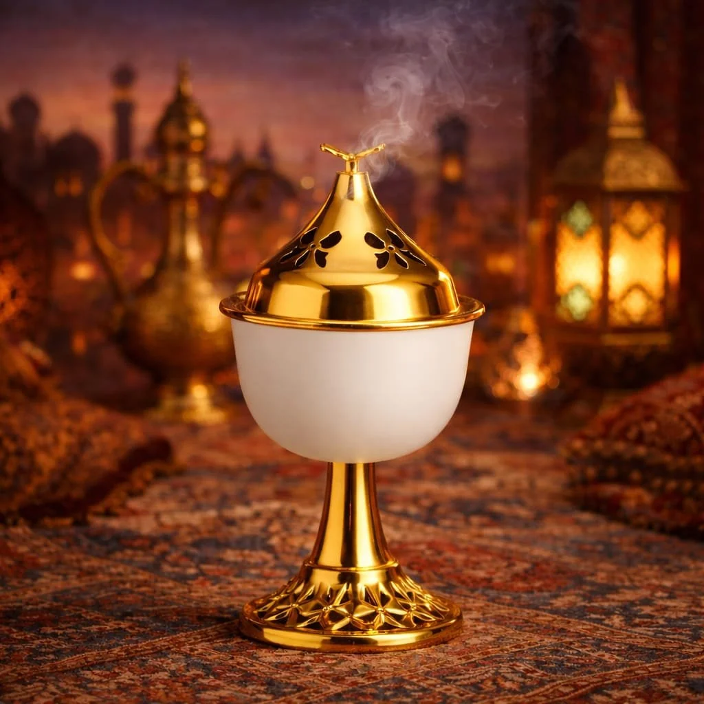 Incense burner (White & gold)