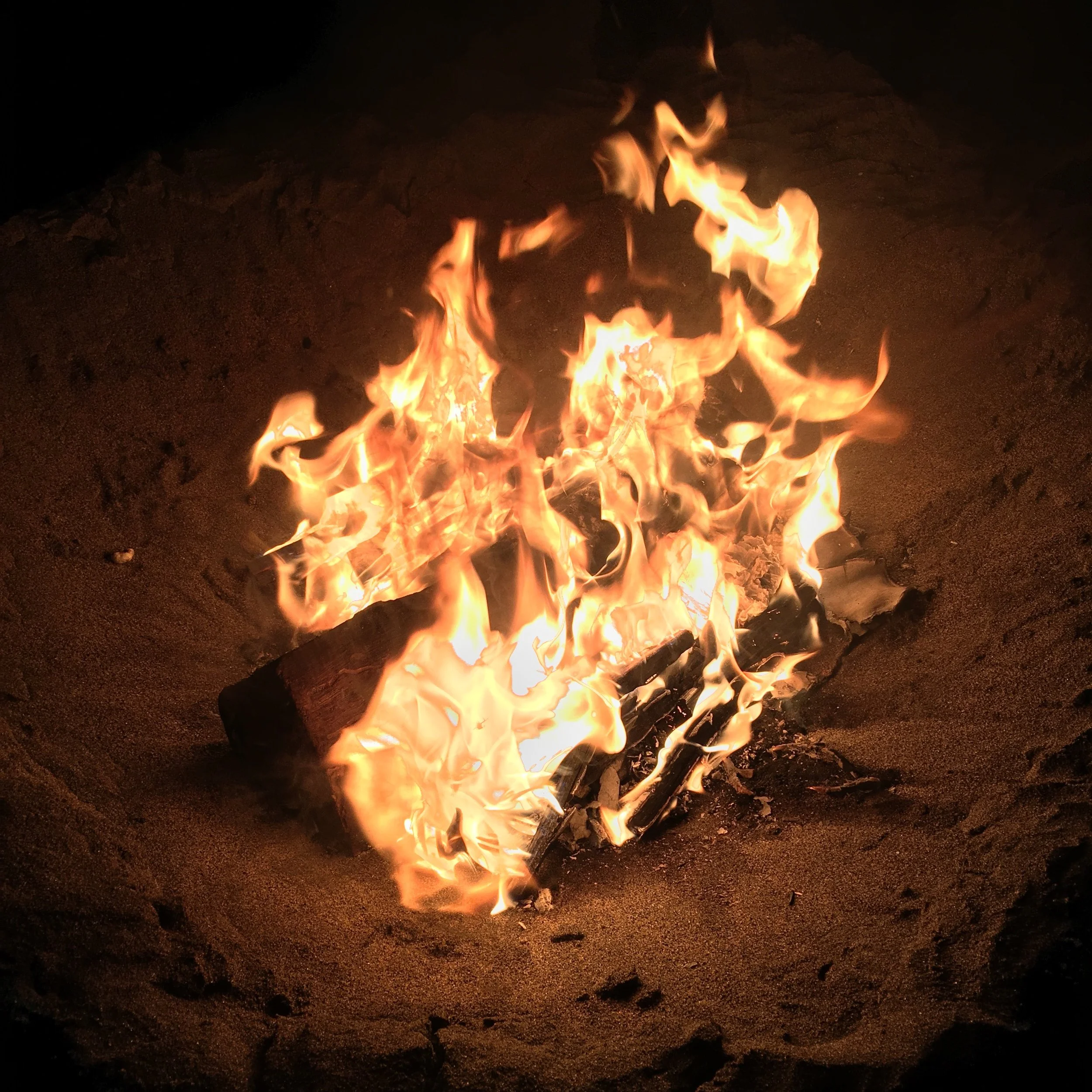 fire burning over wood