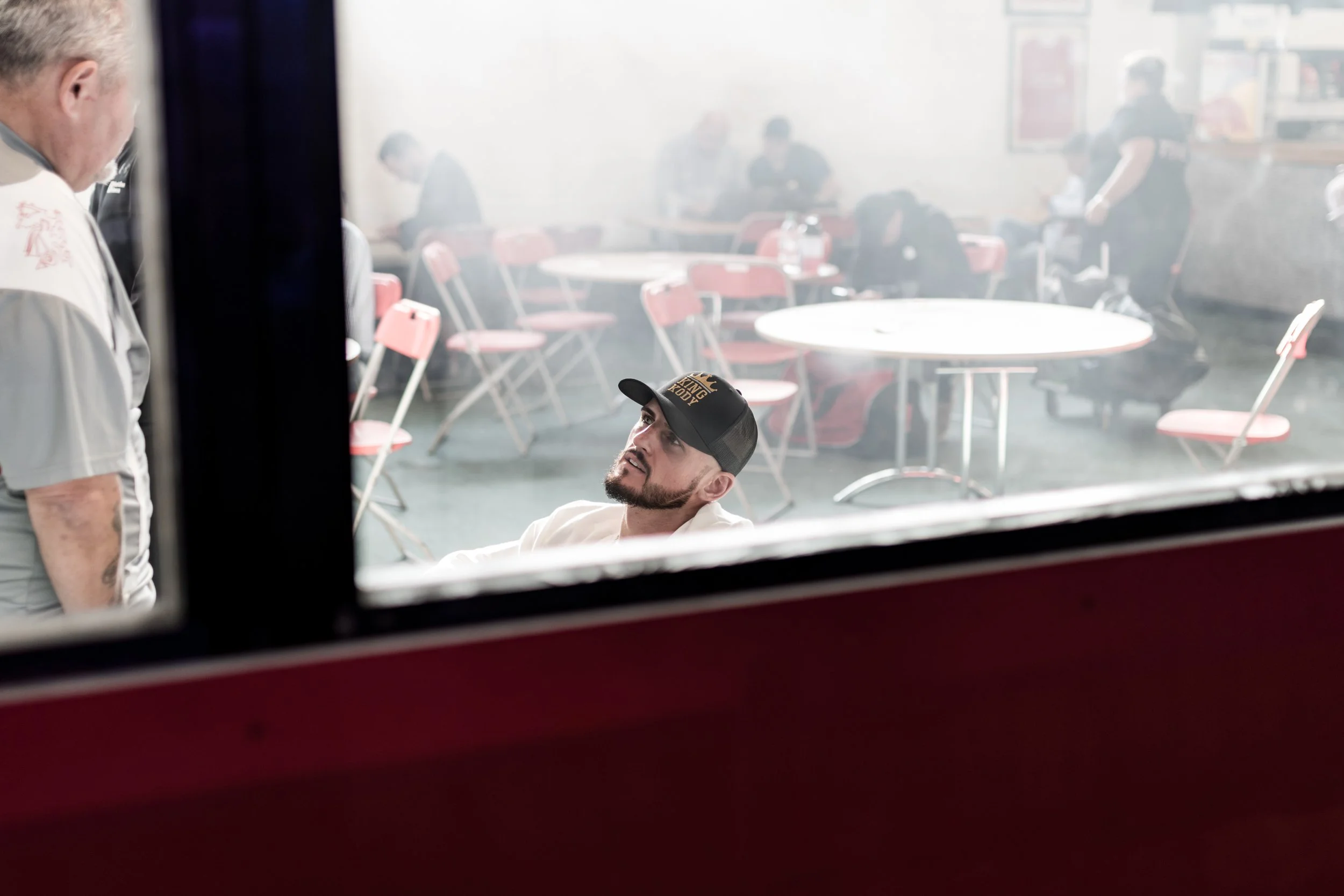 Kody Davies waiting in the Vale Sport Centre in Cardiff