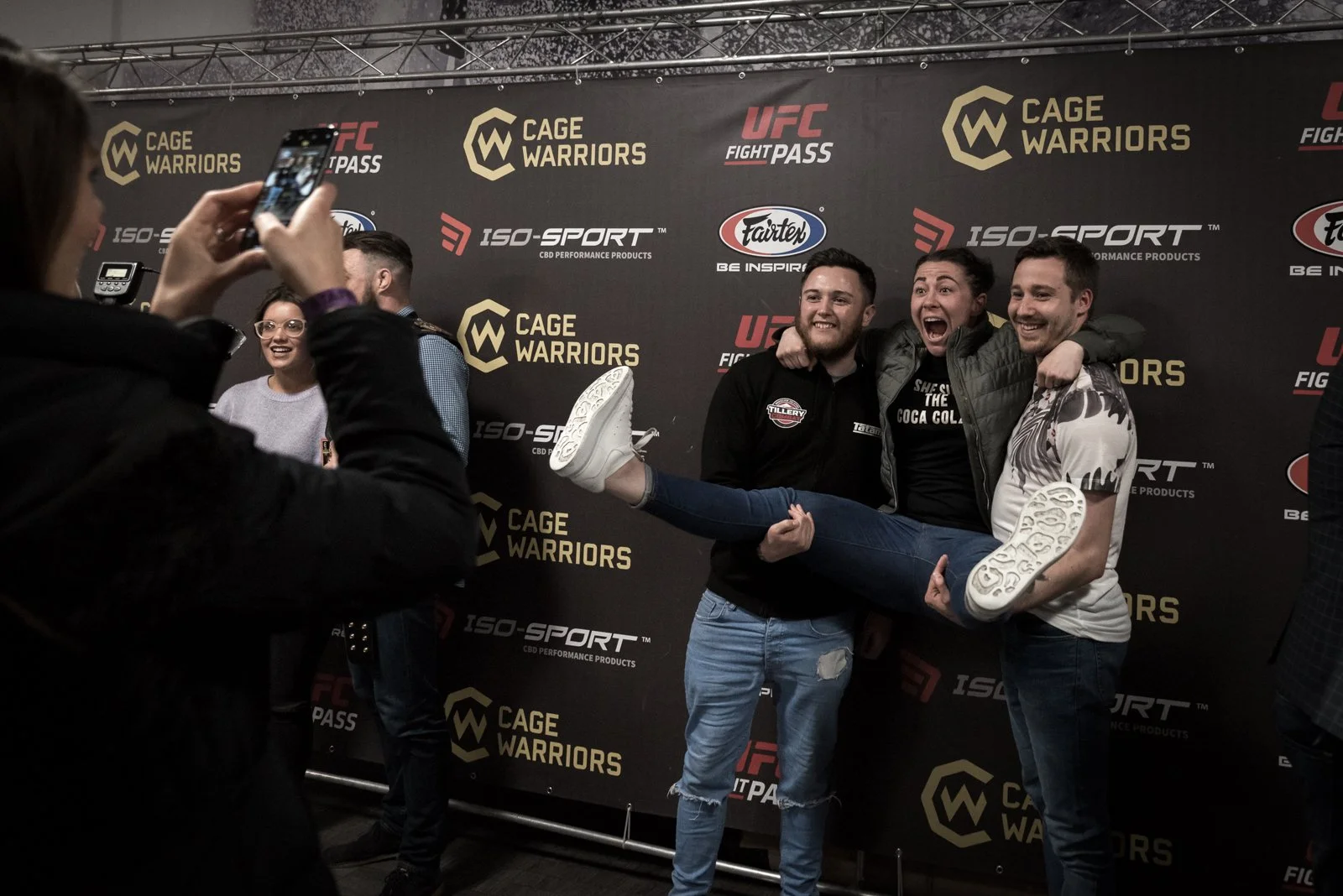 Molly McCann has fun with the fans at Cagewarriors 100 in cardiff