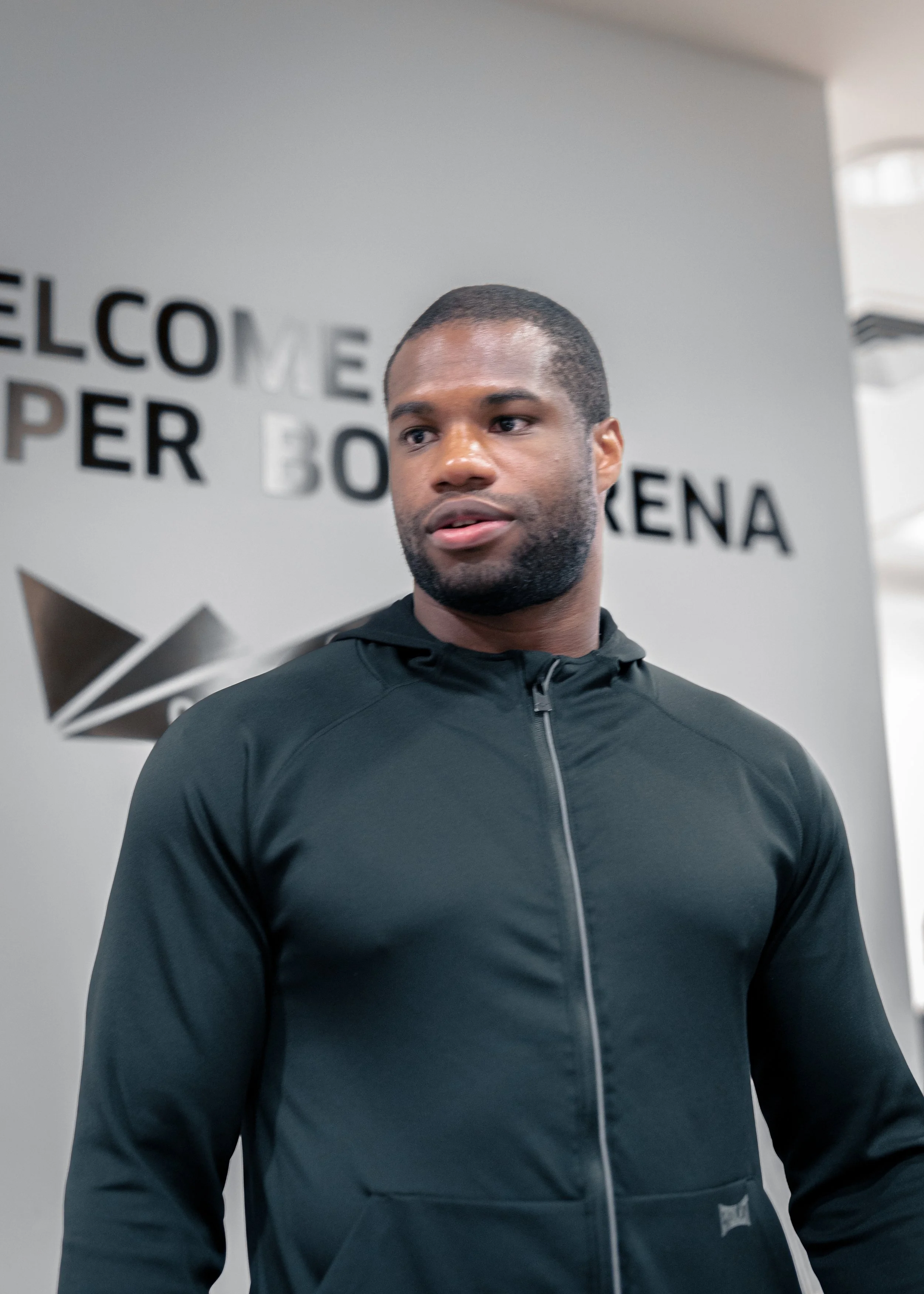 Daniel Dubois backstage at the Copperbox Arena
