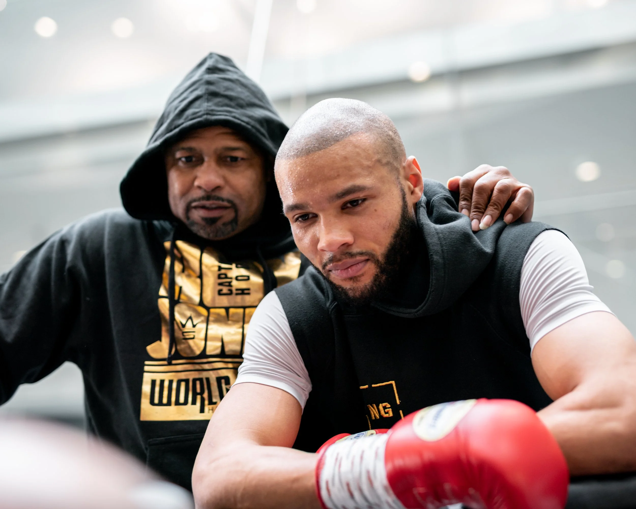 Chris Eubank Jnr and Roy Jones Jnr in Cardiff for Sky Sports
