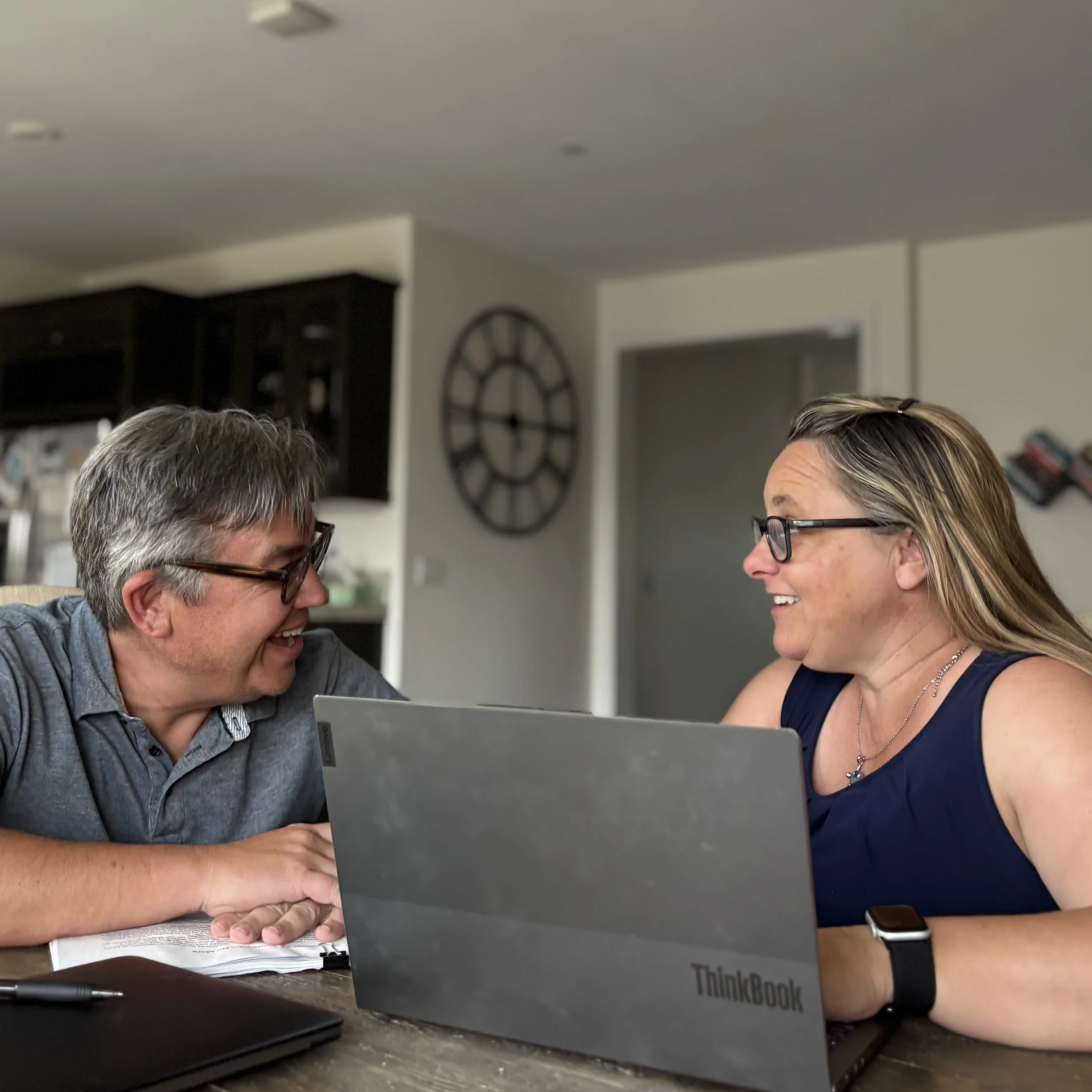 Collaborating with my favorite editor. Or at least posing for a picture like we were.