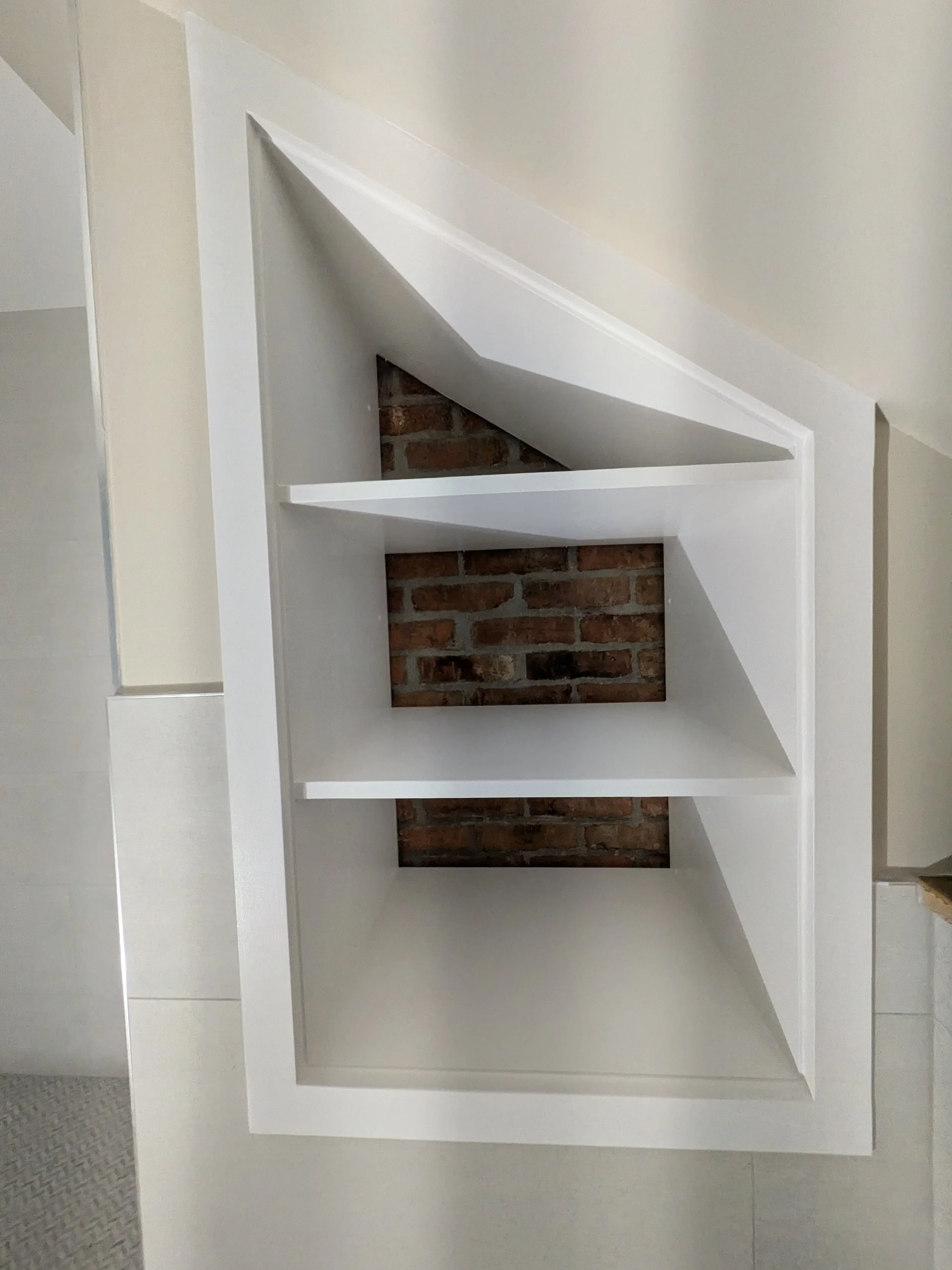 Finished built in - Built, Installed, Trimmed out and cleaned up the exposed brick