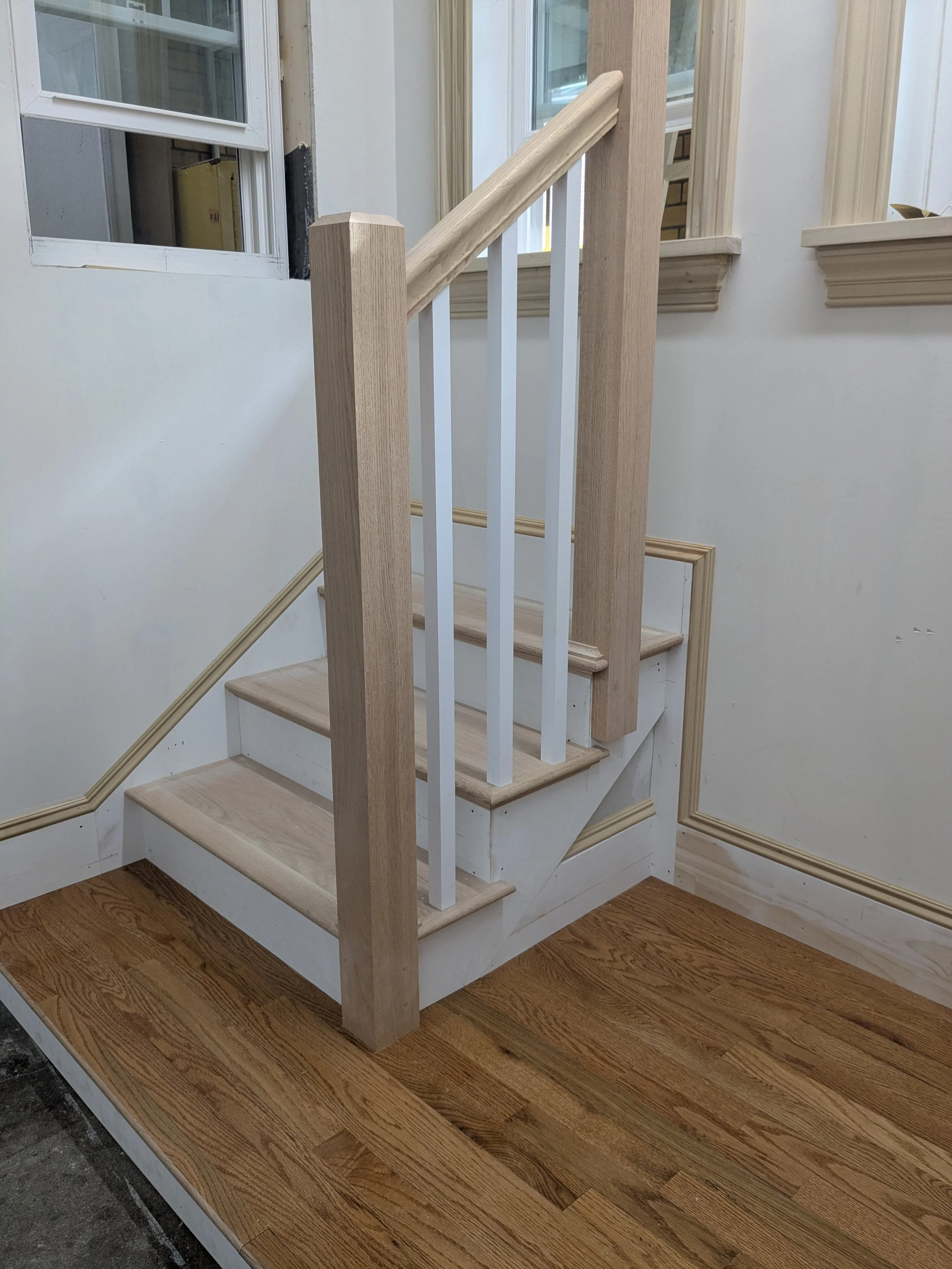 Trimming out staircase