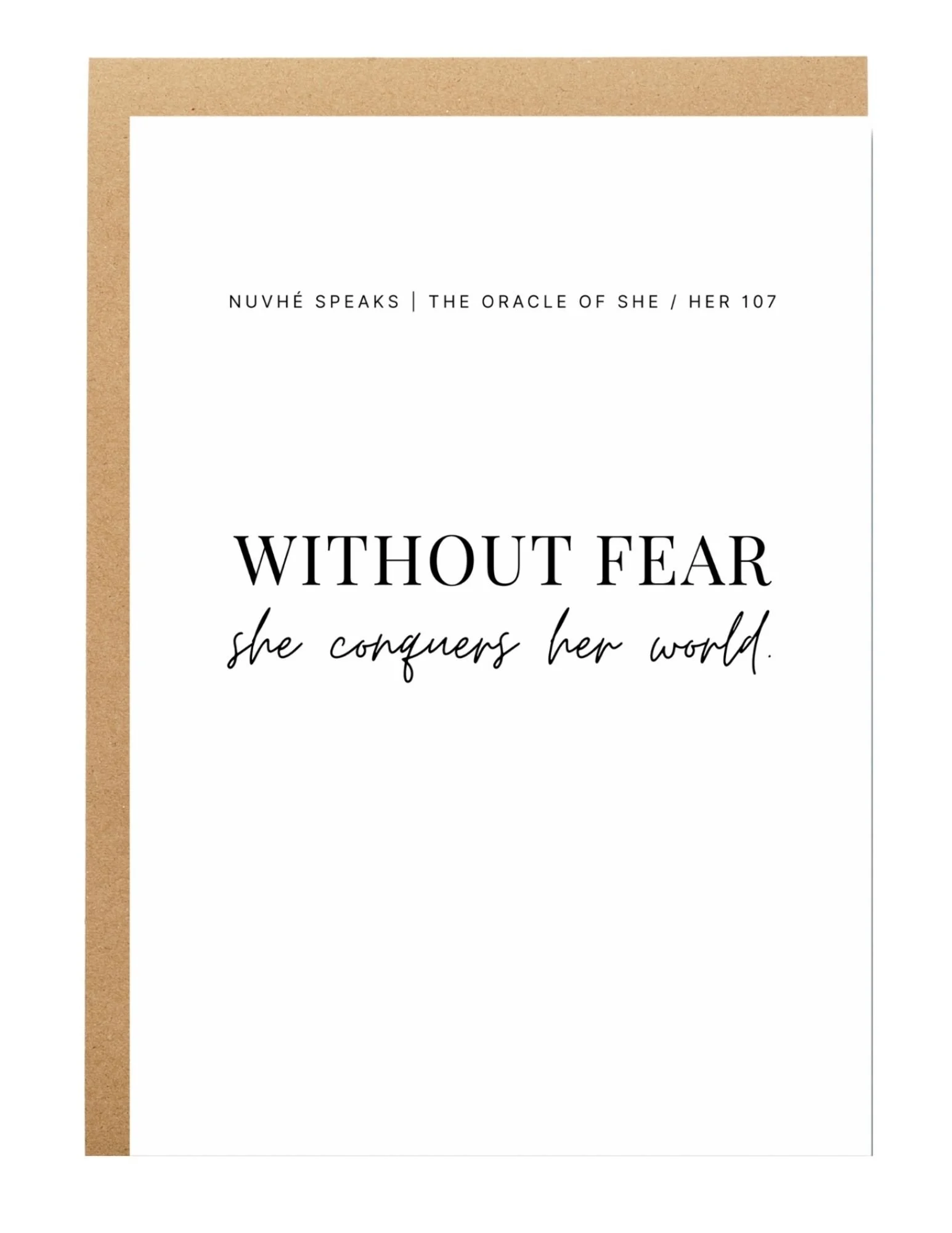fearless quote for women without fear she conquers the world greeting card by nuvhe speaks
