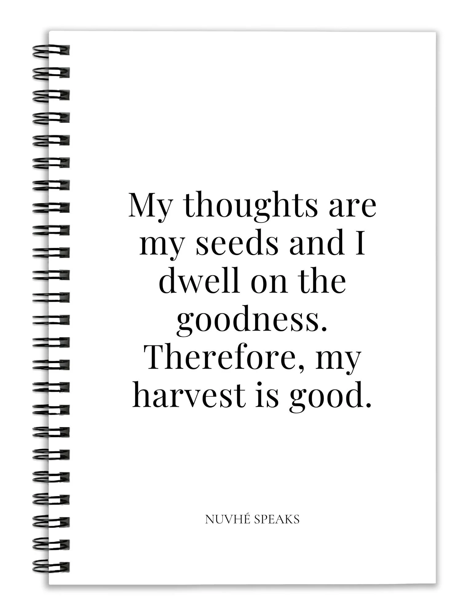 my thoughts are my seeds mindset manifestation quote notebook by nuvhe speaks