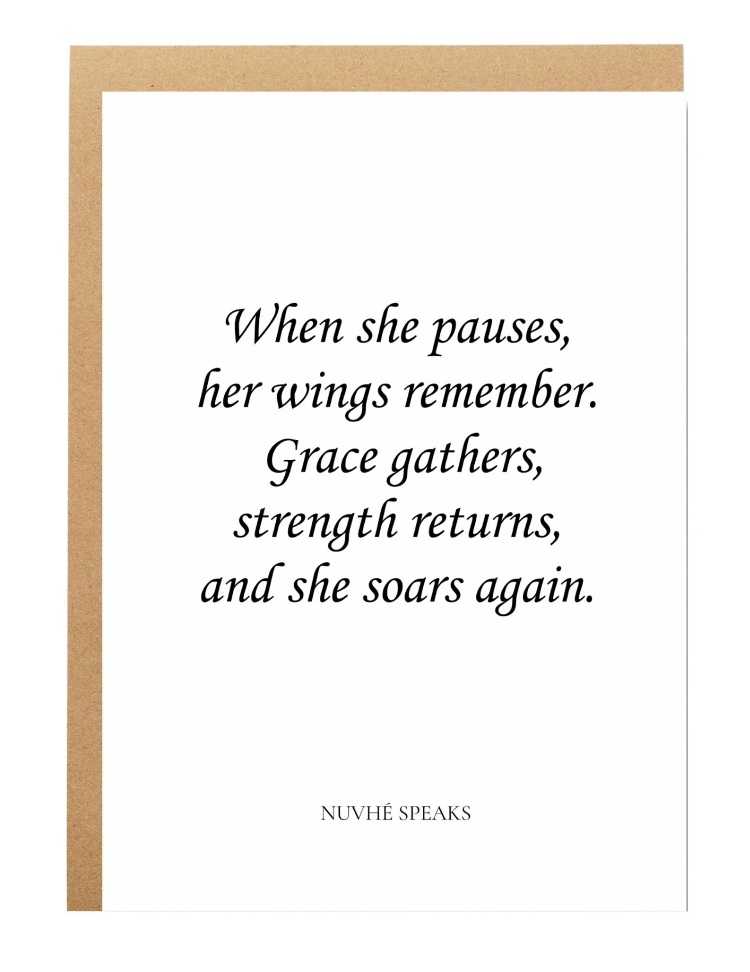 when she pauses empowering quote greeting card by nuvhe speaks