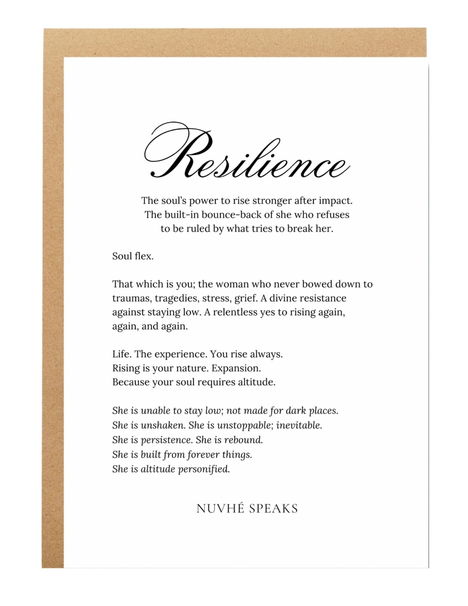 resilience quote empowering women greeting card for women by nuvhe speaks