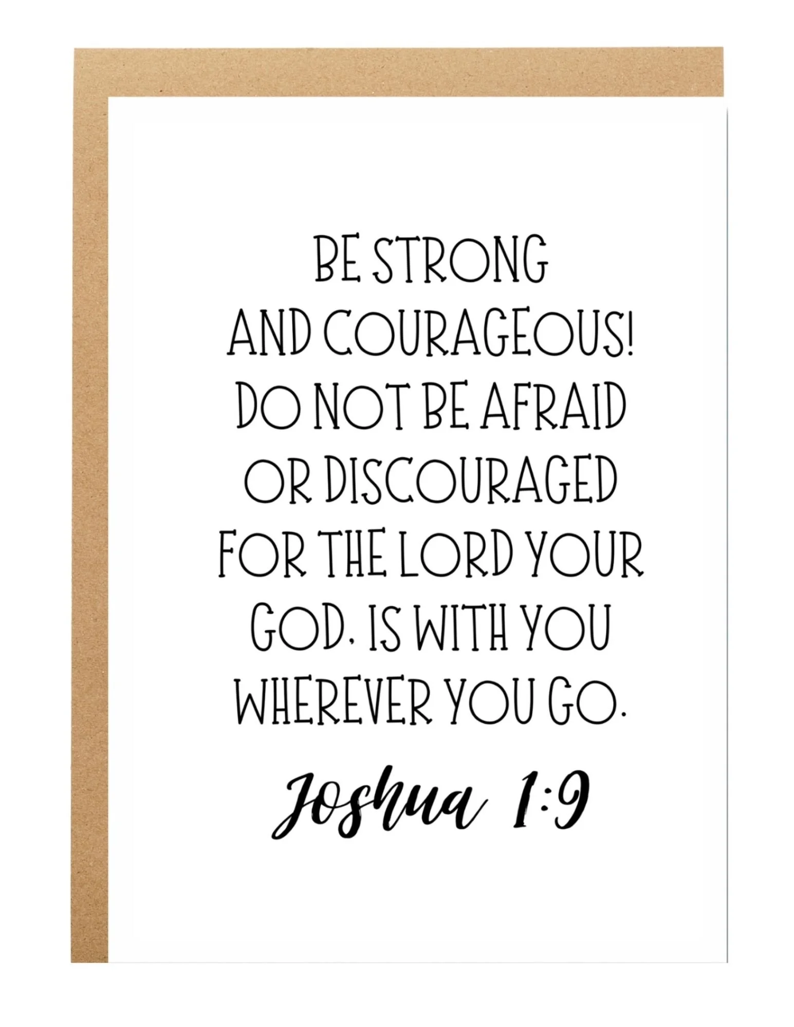 be strong and courageous greeting card by nuvhe speaks