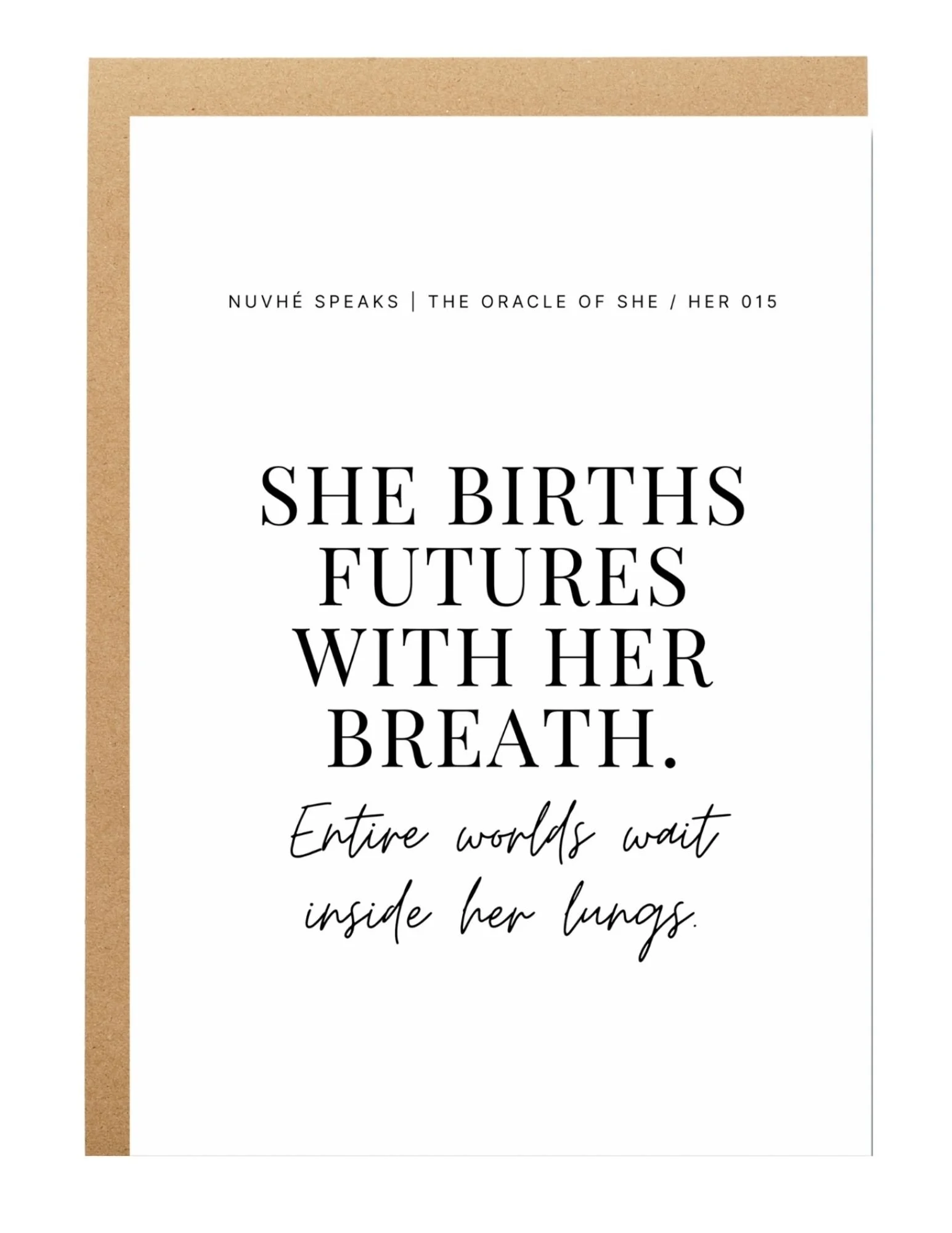 she births futures with her breath greeting card by nuvhe speaks