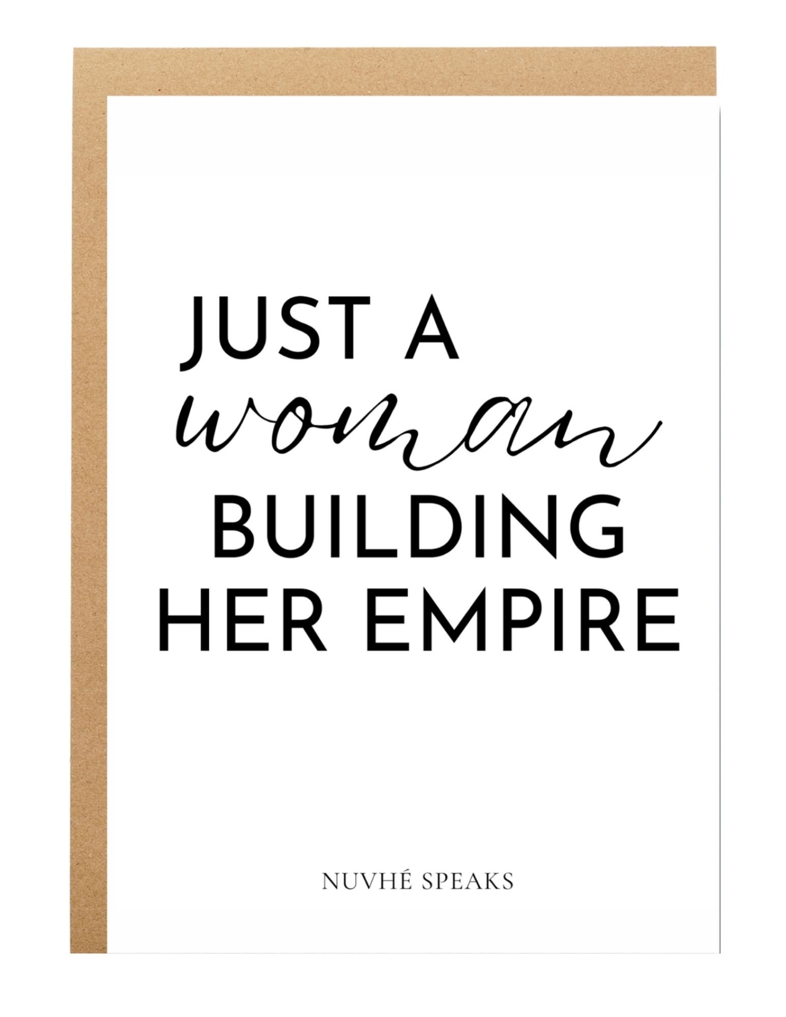 just a woman building her empire empowering and inspirational quote greeting card nuvhe speaks