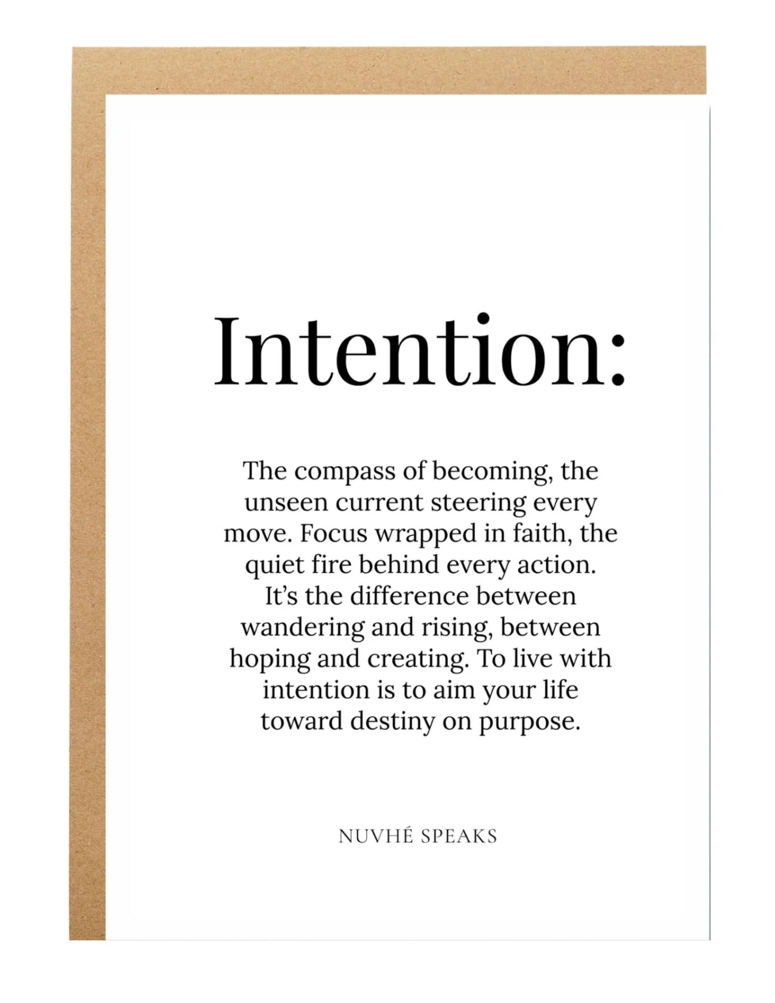 intention definition encouraging greeting card by nuvhe speaks