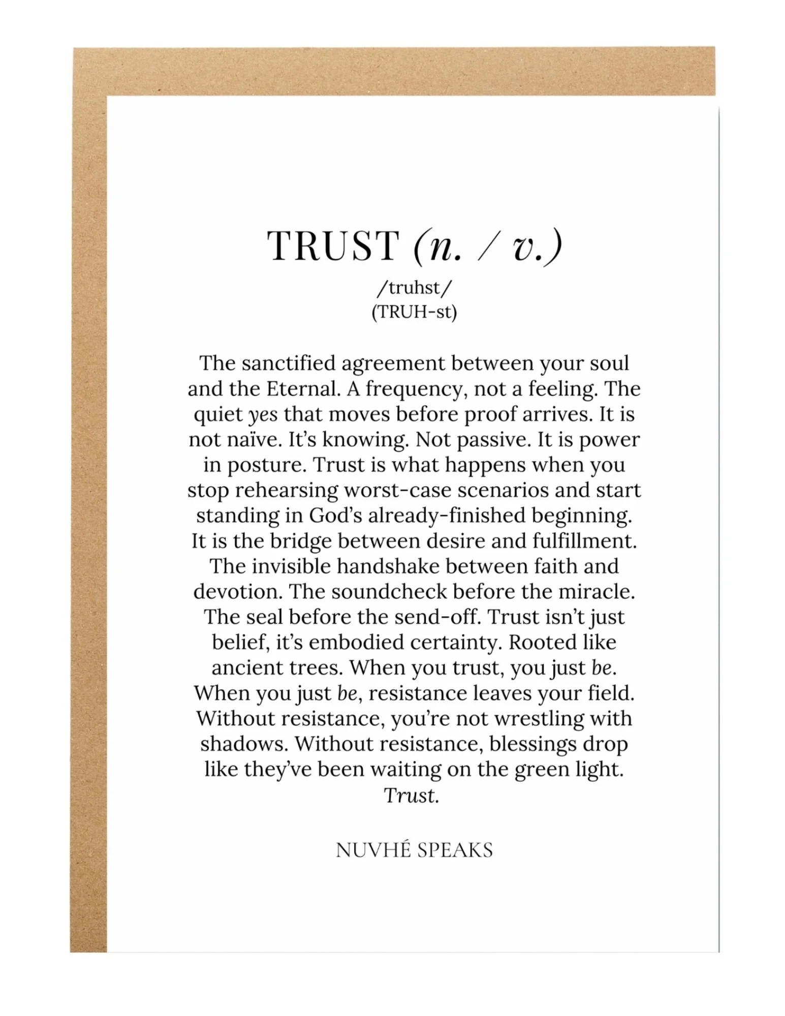trust definition greeting card for women faith empowerment by nuvhe speaks