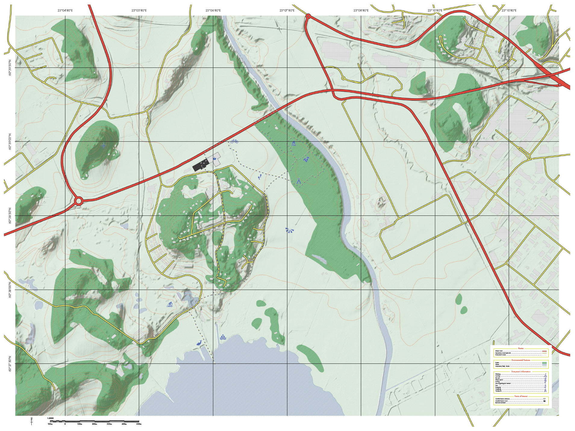Map of The Everyman’s Themepark, Oliver Bingham.