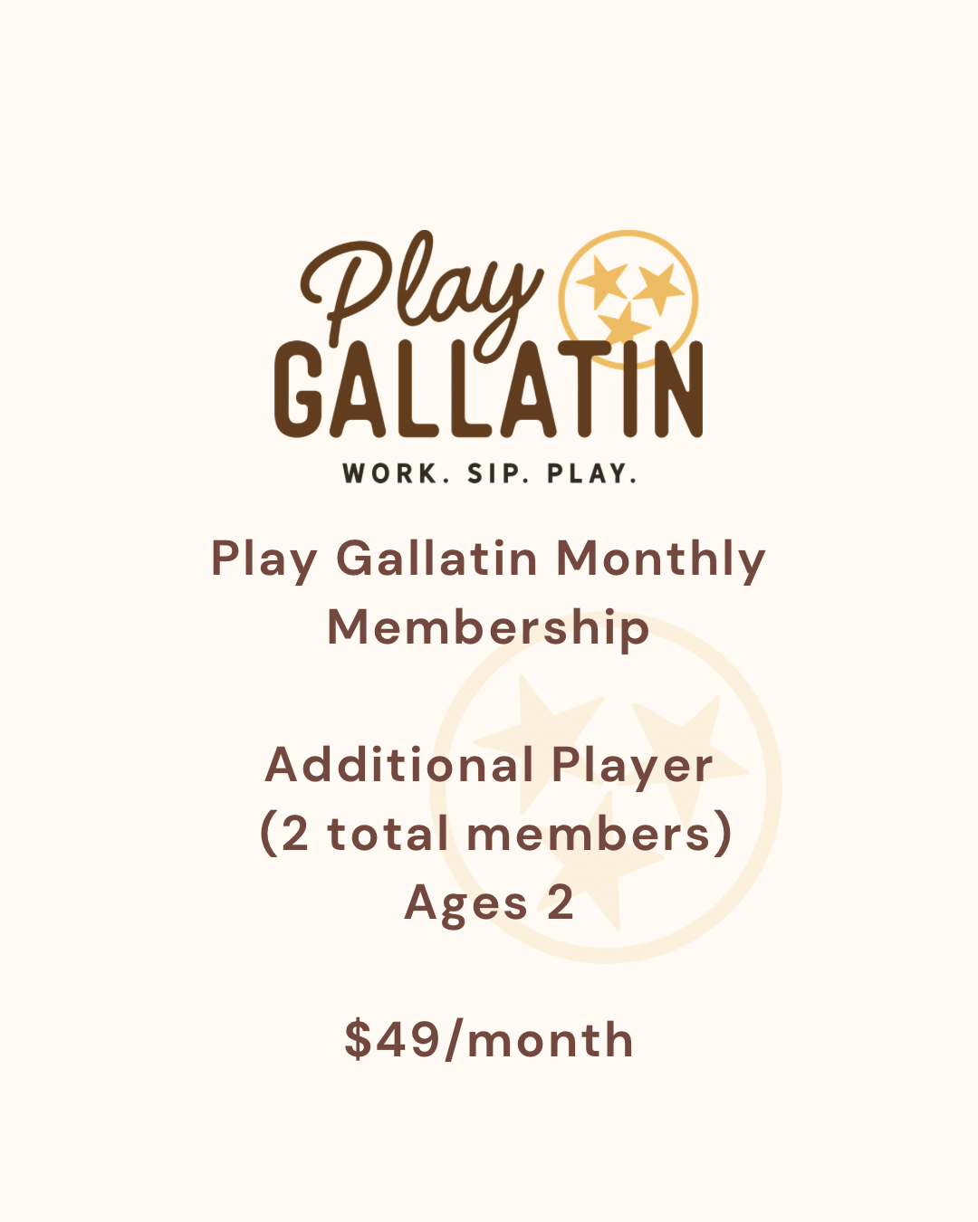 Membership Additional Player (2 total) Age 2