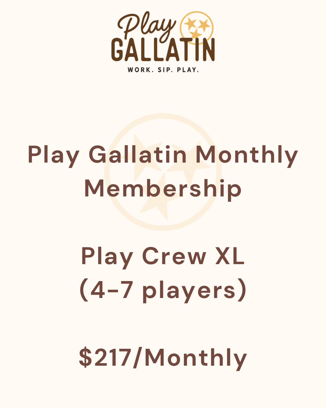 Play Crew Membership XL (4-7 Players)