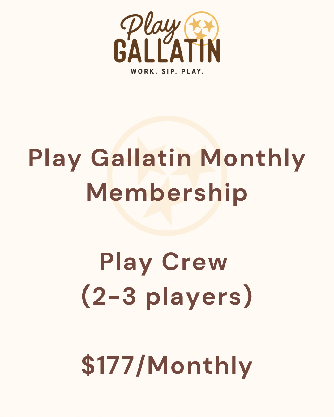 Play Crew Membership (2-3 Players)