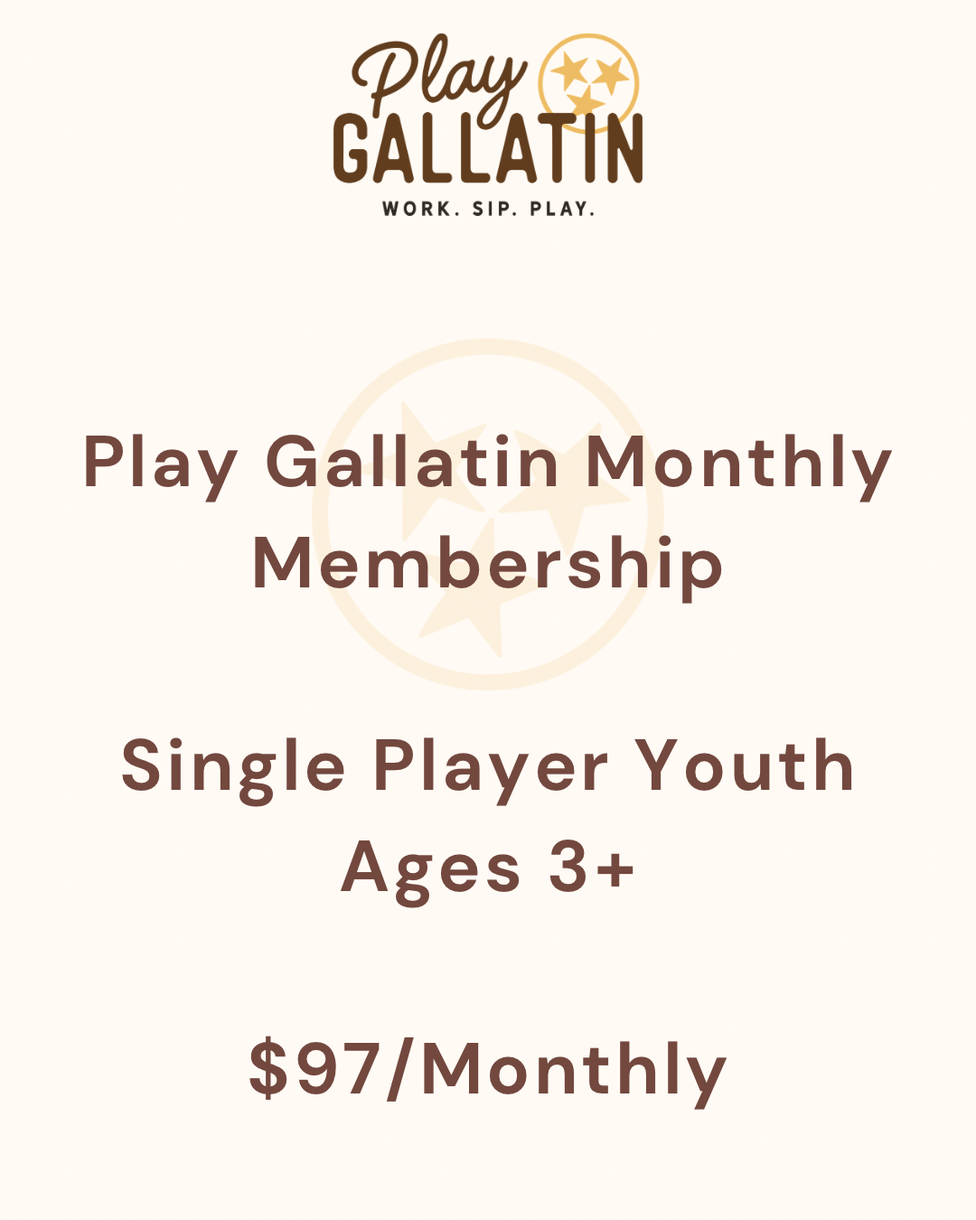 Single Player Youth Membership Age 3+