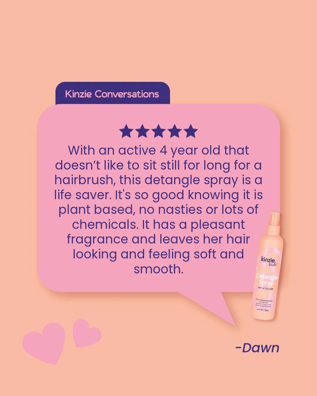 Knots? Not today. Dawn&rsquo;s verdict: our Detangle Spray is a total game changer for on the go kids 🍓🫧 Infused with marshmallow root for instant slip, argon + almond oils for soft shine, and vitamin E to nourish and protect. Gentle, plant based a