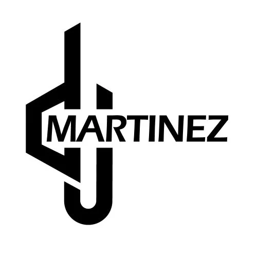 Black and white logo with the word "Martinez" and a stylized letter "J" integrated into a geometric design.