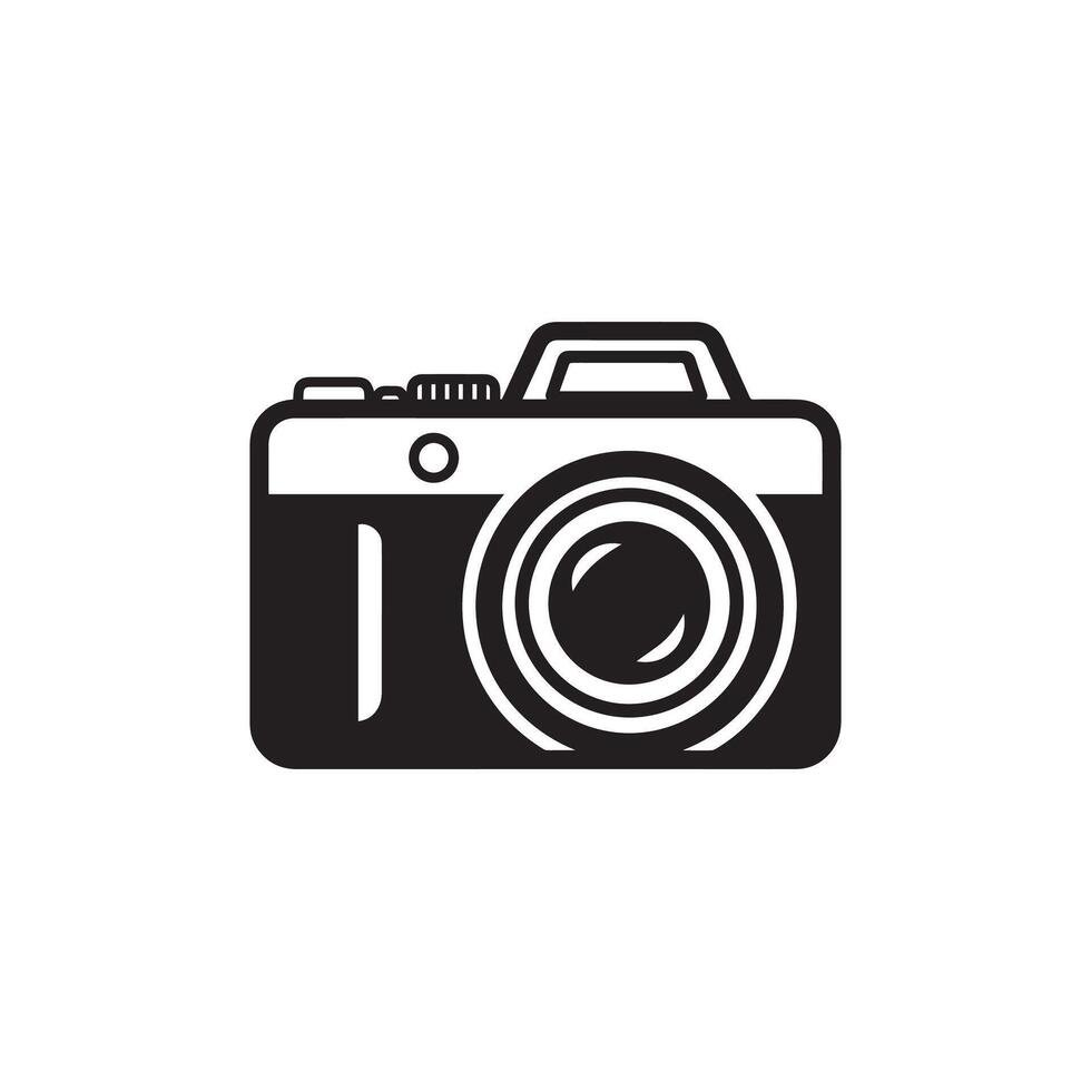 Icon of a camera with a lens in the center, drawn in black and white.