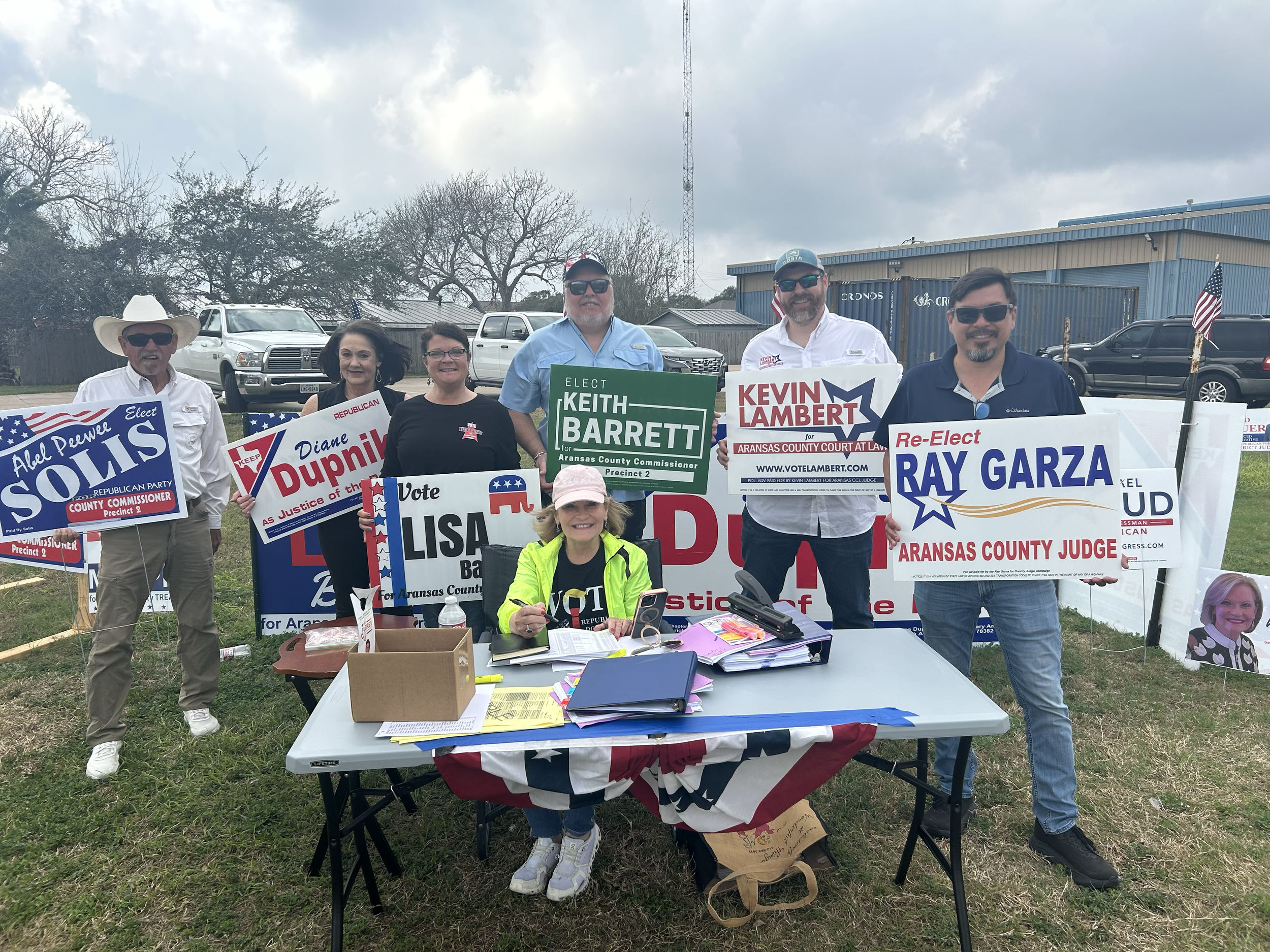 Kevin and some of the other candidates for Aransas County outside the polling center during early voting.  No matter the race, we’re all here because we care deeply about this county. When we work together, listen to one another, and stay focused on 
