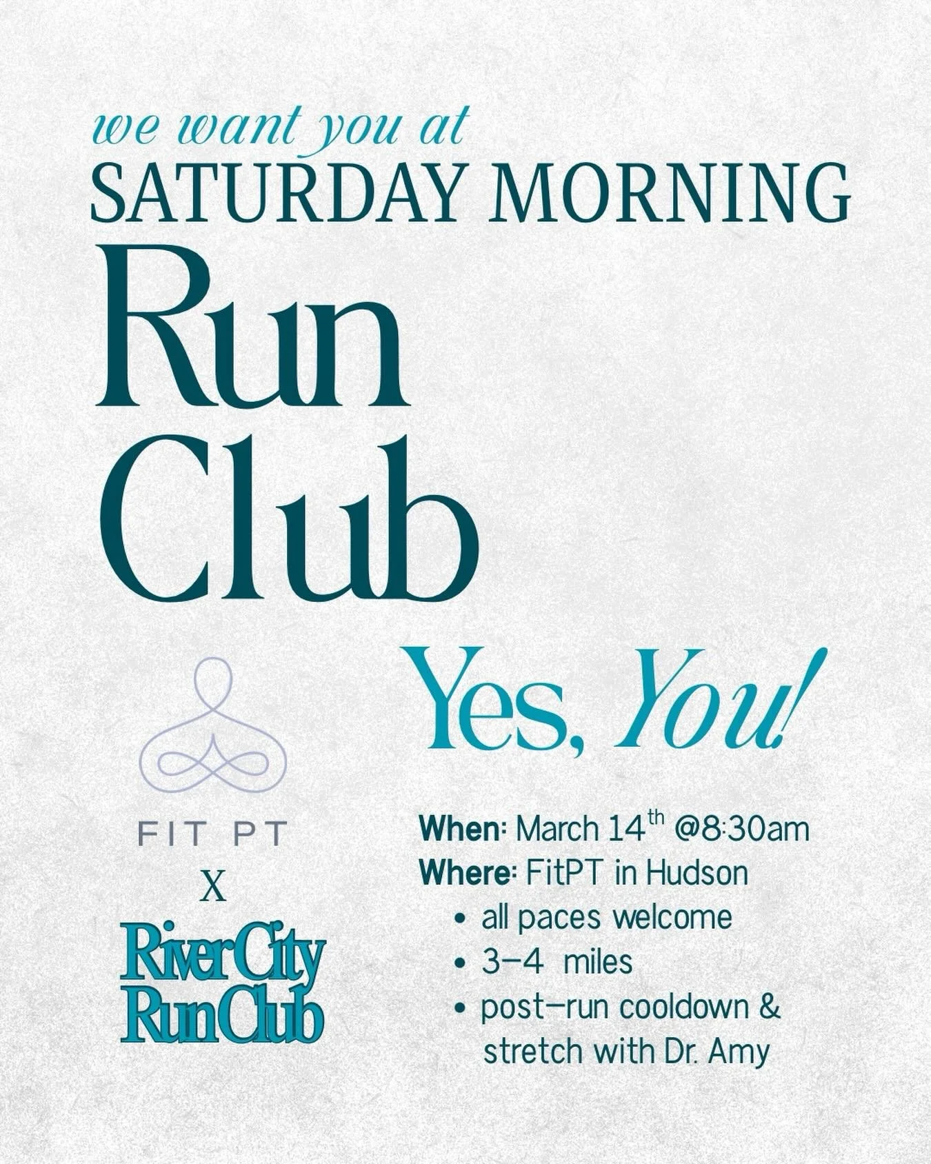 Running buddies are a must in gloomy weather! Warm up &amp; cheer up with us Saturday morning😊

#runclub #hudsonwi #community