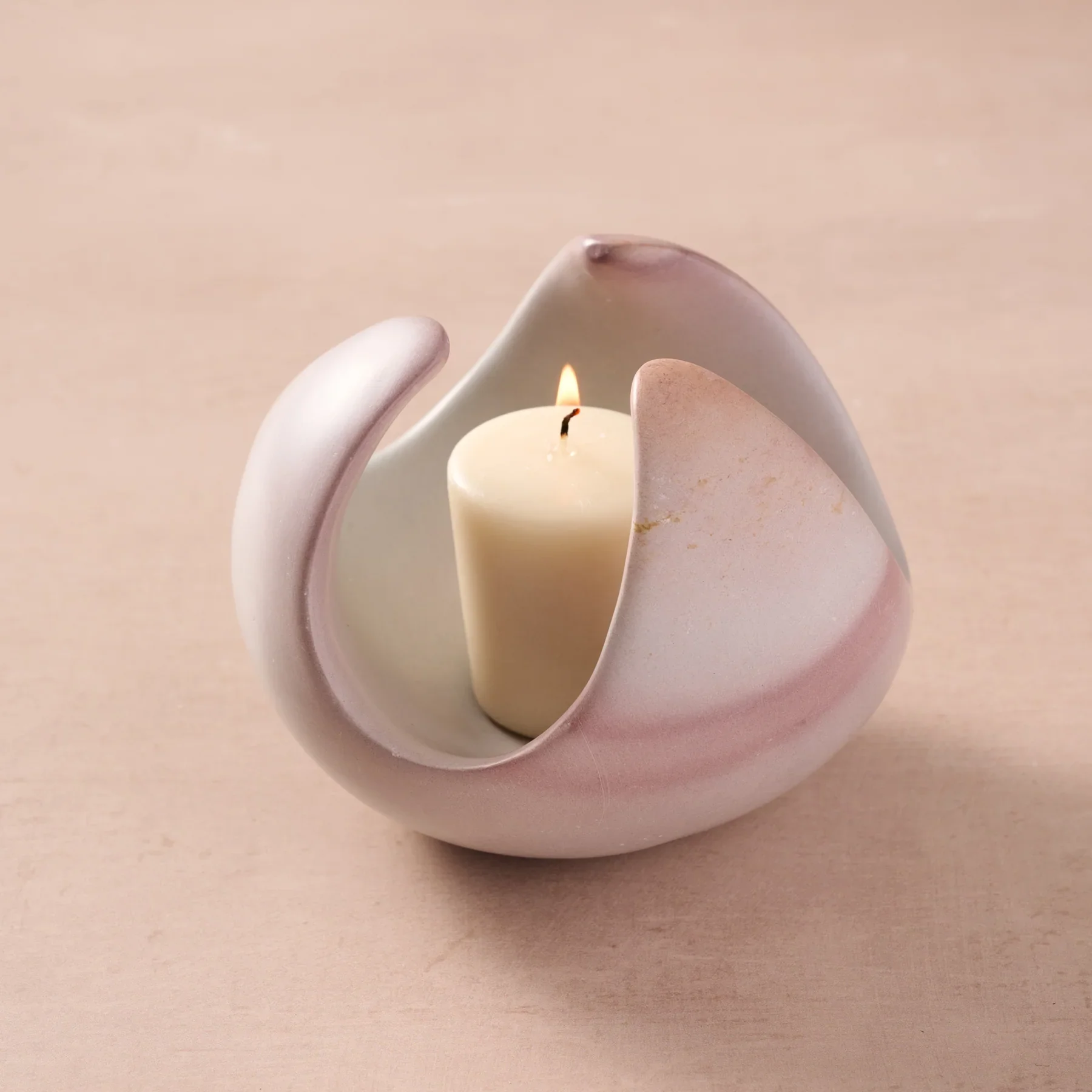 Ten Thousand Villages, Maua Lotus Soapstone Tealight Holder, $19.99
