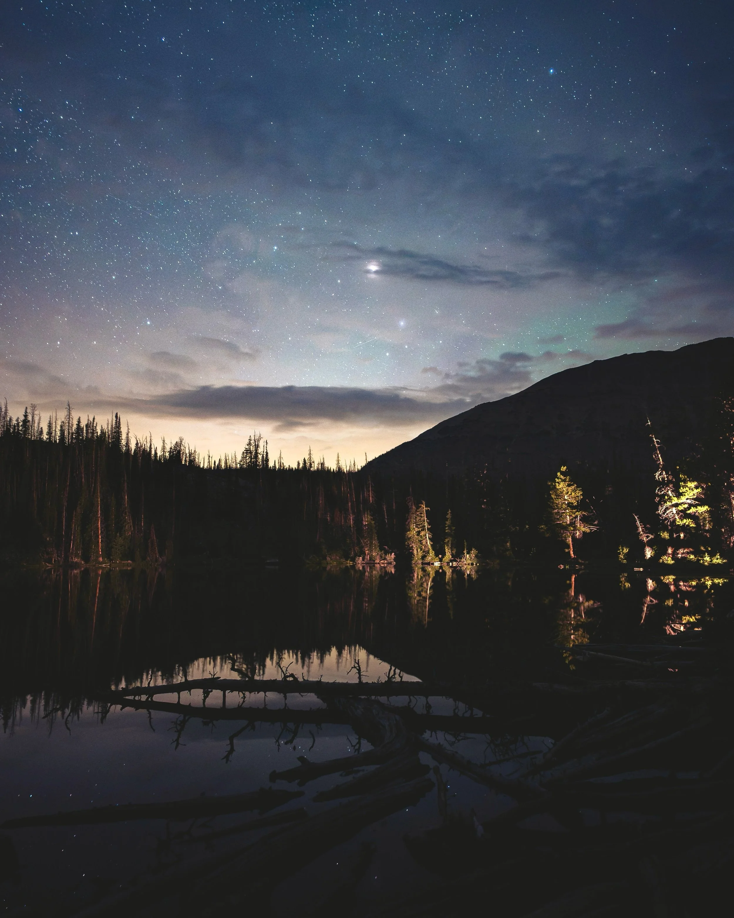 Fehr Lake under the stars. Aug 10, 2026