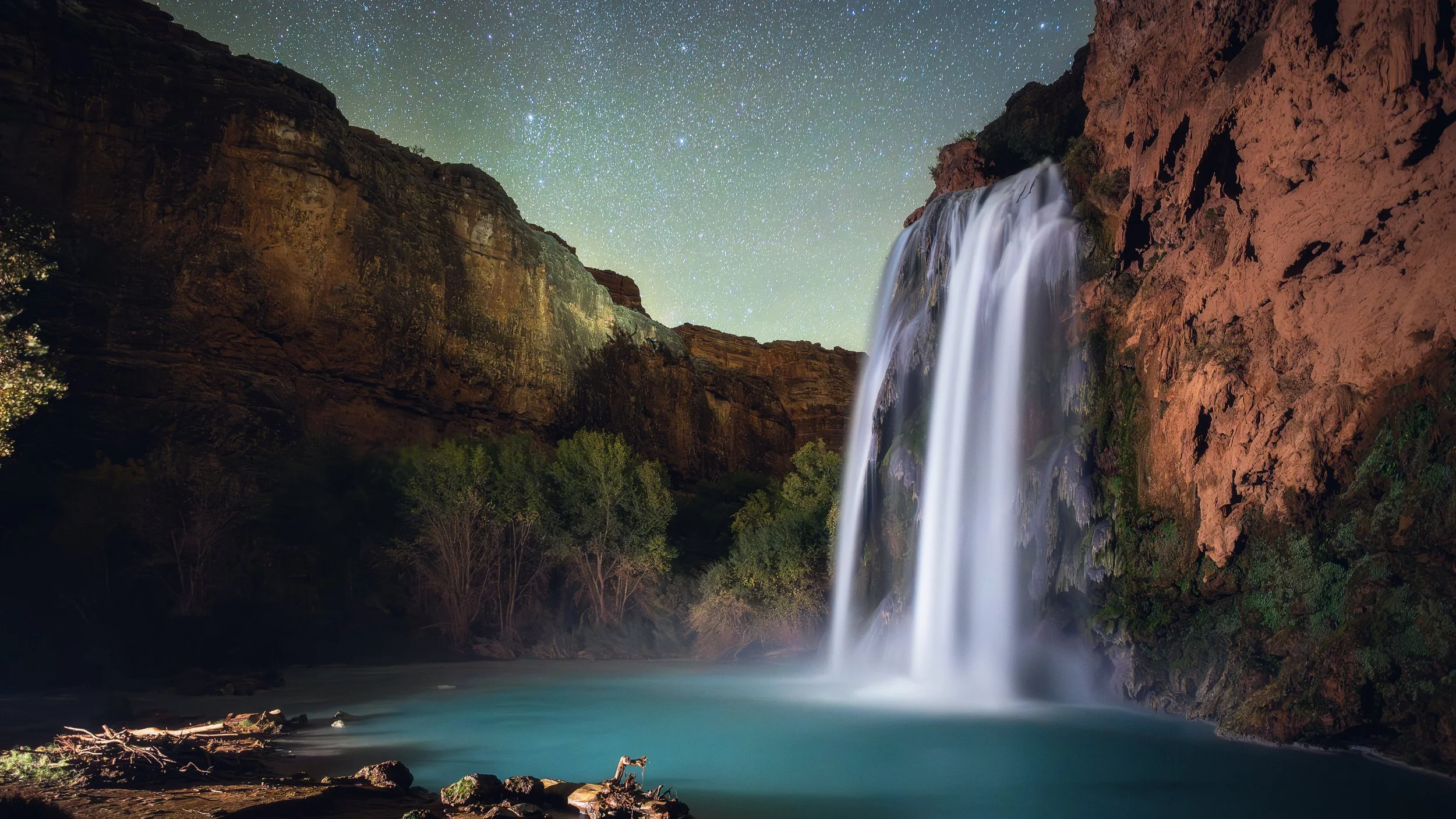 Night sky over Havasu Falls