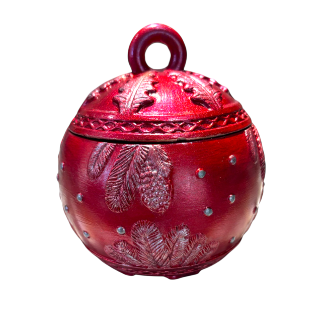 10pc Lot Christmas Red Pines Candle Vessel (lid included) -8oz