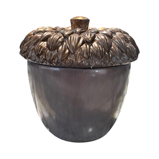 10pc Lot Autumn Acorn Candle Vessel (lid included) – 8.25 oz