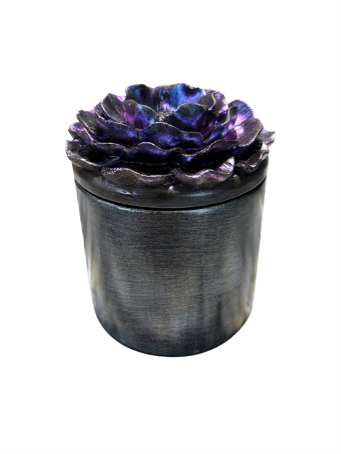 10pc Lot Midnight Bloom Candle Vessel (lid included) -16oz