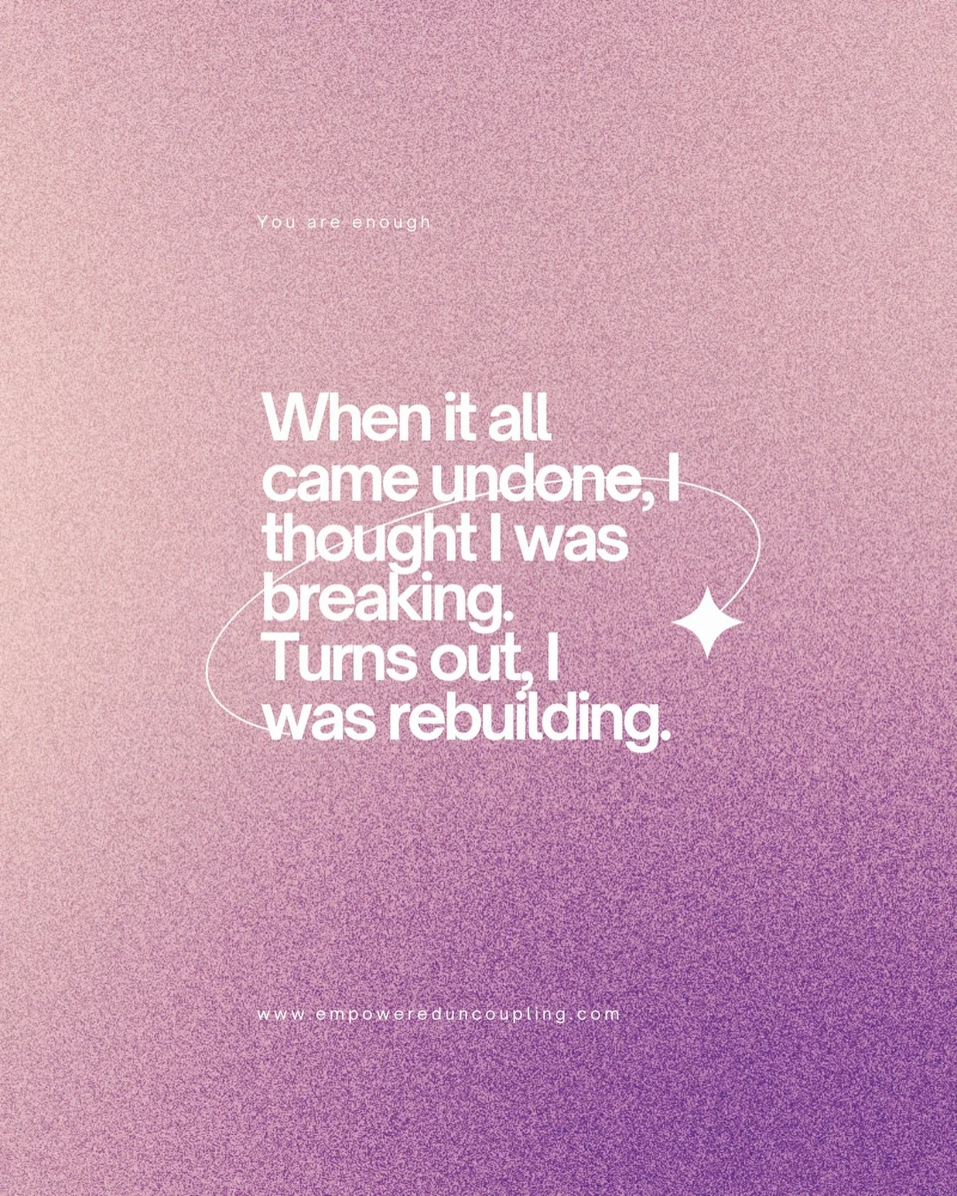 When life as you knew it starts to unravel, it can feel like everything is falling apart.
The routines. The relationships. The plans you built.

But what if it&rsquo;s not a breakdown?
What if it&rsquo;s a rebuild?

Sometimes divorce, change, or loss