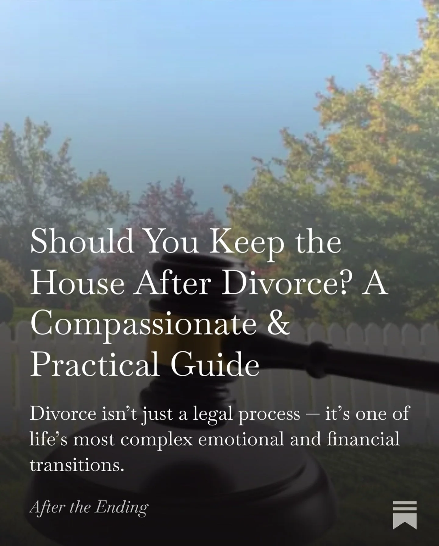 One of the biggest questions I hear is:

&ldquo;Should I keep the house?&rdquo;

And here&rsquo;s the honest answer&hellip;
It depends.

After divorce, household income often drops significantly. That changes what&rsquo;s affordable &mdash; not just 