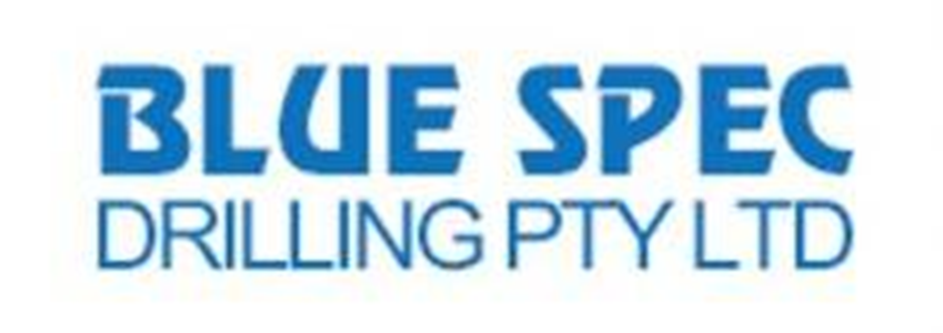 Blue Spec Drilling Pty Ltd logo in blue text on a white background.