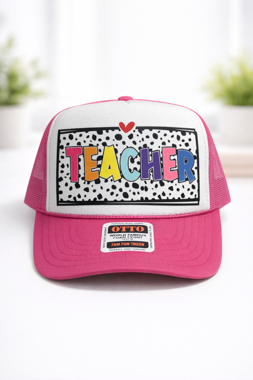 🌈 Retro Pop Teacher Trucker Hat