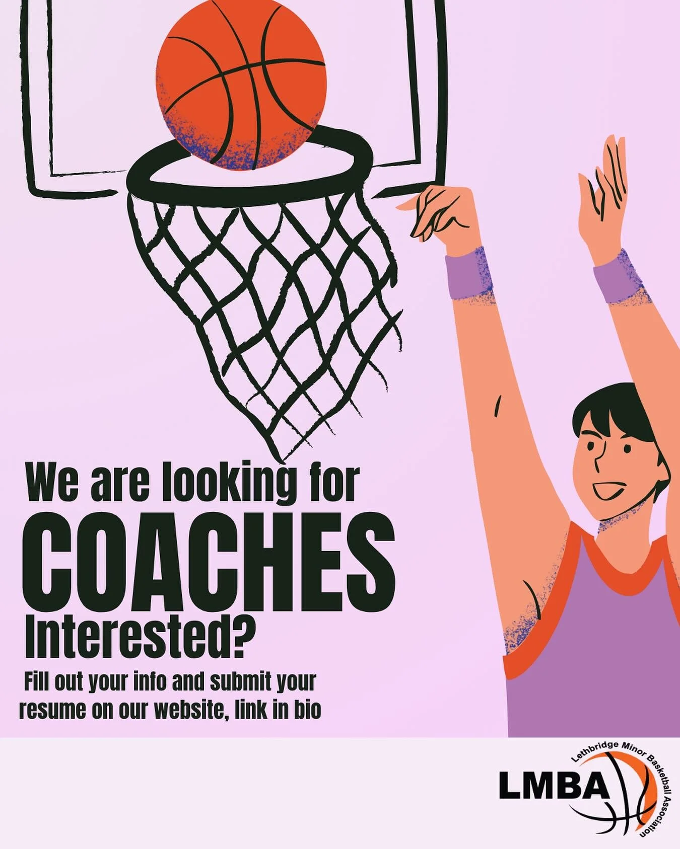 🏀LMBA is looking for coaches for our Winter Program, and Express Basketball Program for kids ages 5-15. If interested, please fill out your information on our website under &ldquo;get involved&rdquo; link in bio!