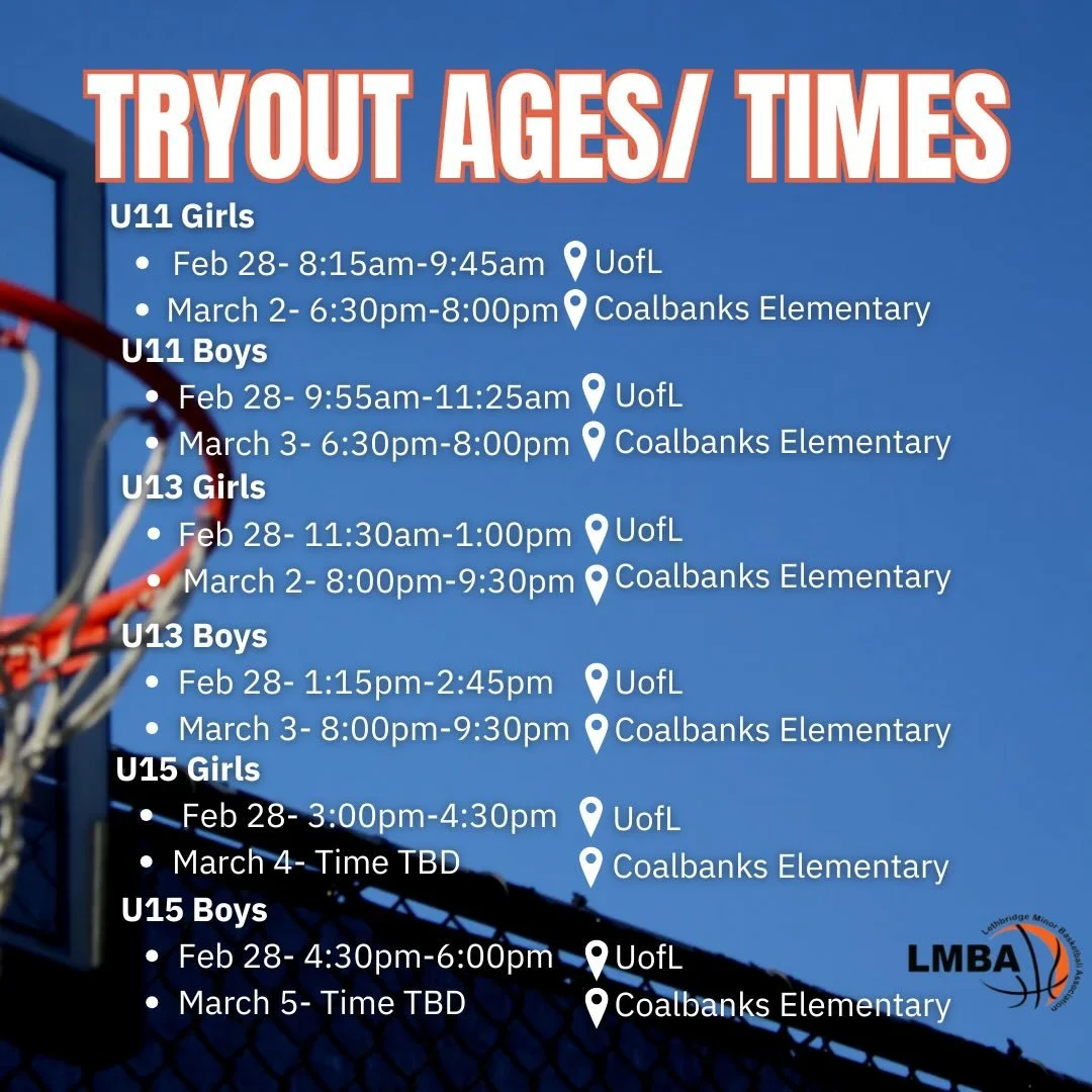 Tryout dates and times! Find registration link in our bio or on our website